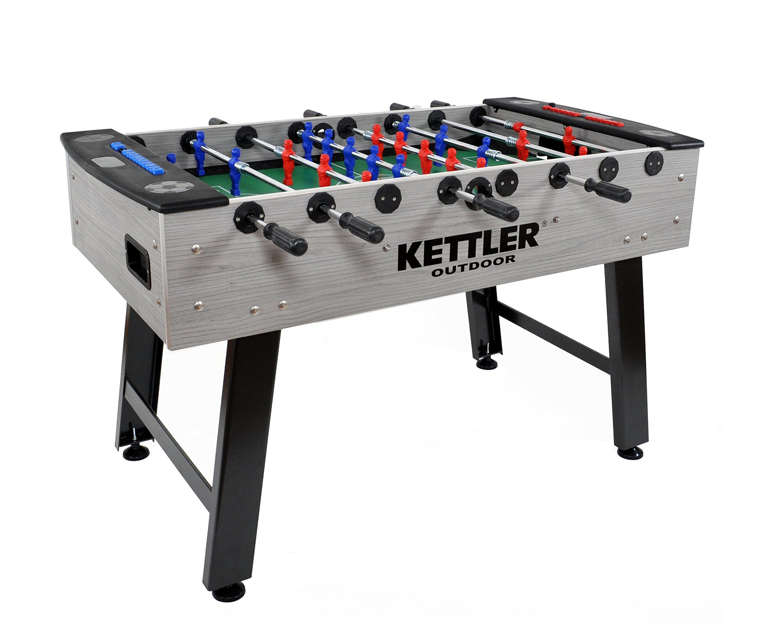 Kettler Monte Cristo Outdoor Foosball Table with Safety Telescoping Handles. Includes 5 Foosballs and 1 Table Cover.