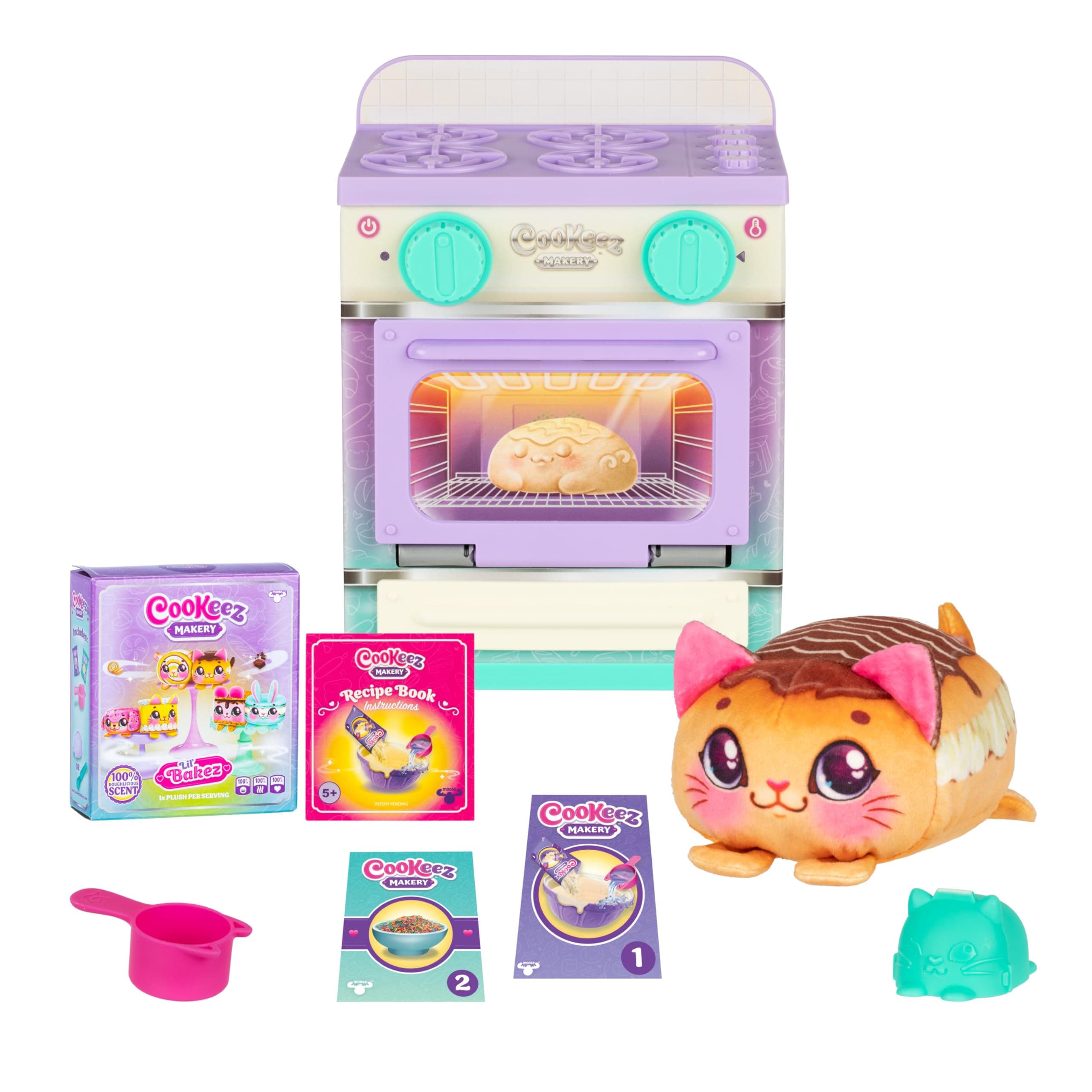 Cookeez Makery Lil' Bakez Oven, Mix The Dough and Make A Scented Surprise Pet in The Form of A Deliciously Scented Plush Toy (Non-Electronic), Bake and Collect - Styles May Vary, Soft Stuffed Toys