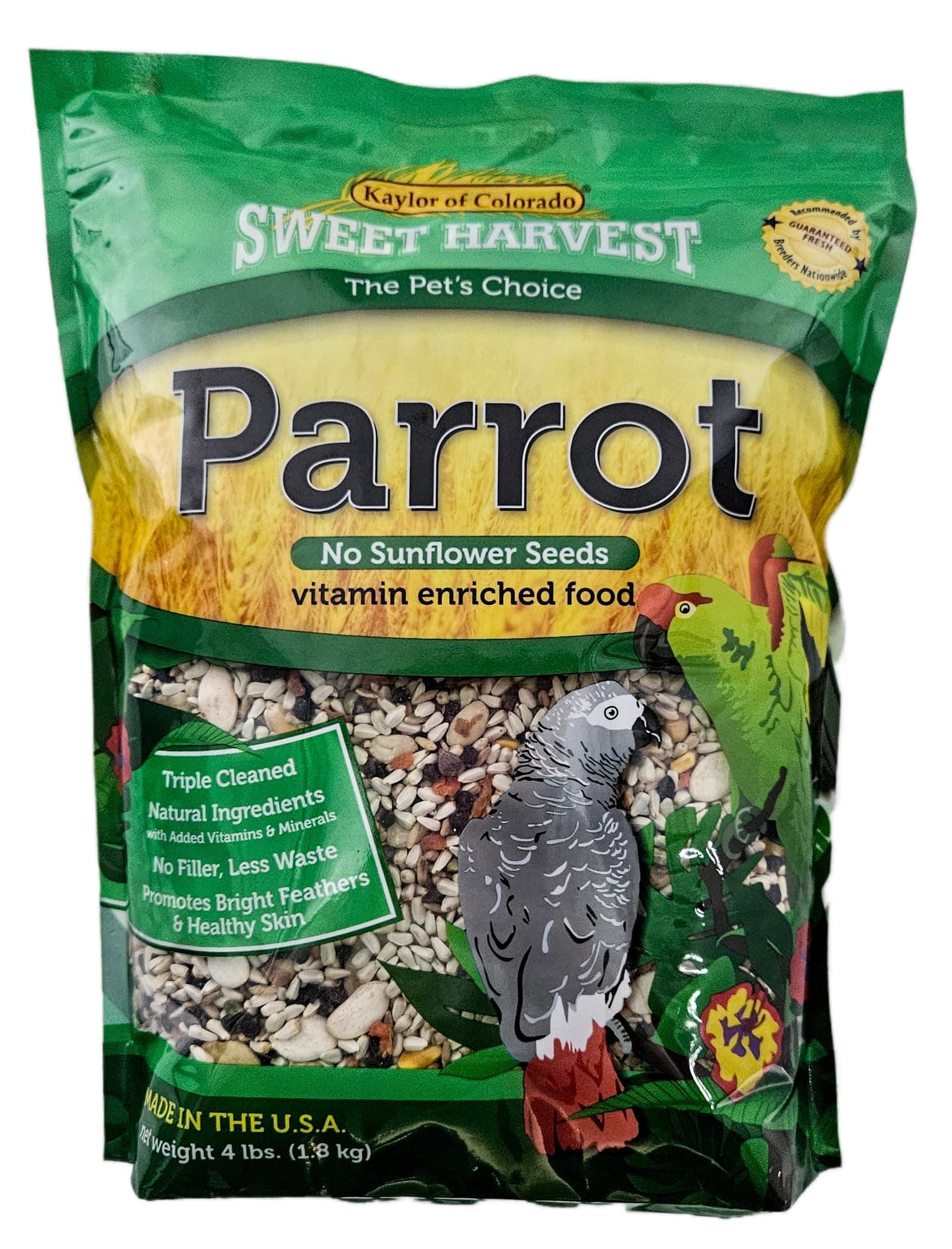 Kaylor Sweet Harverst Vitamin Enriched Parrot No Sunflower Pet Bird Food 4lbs