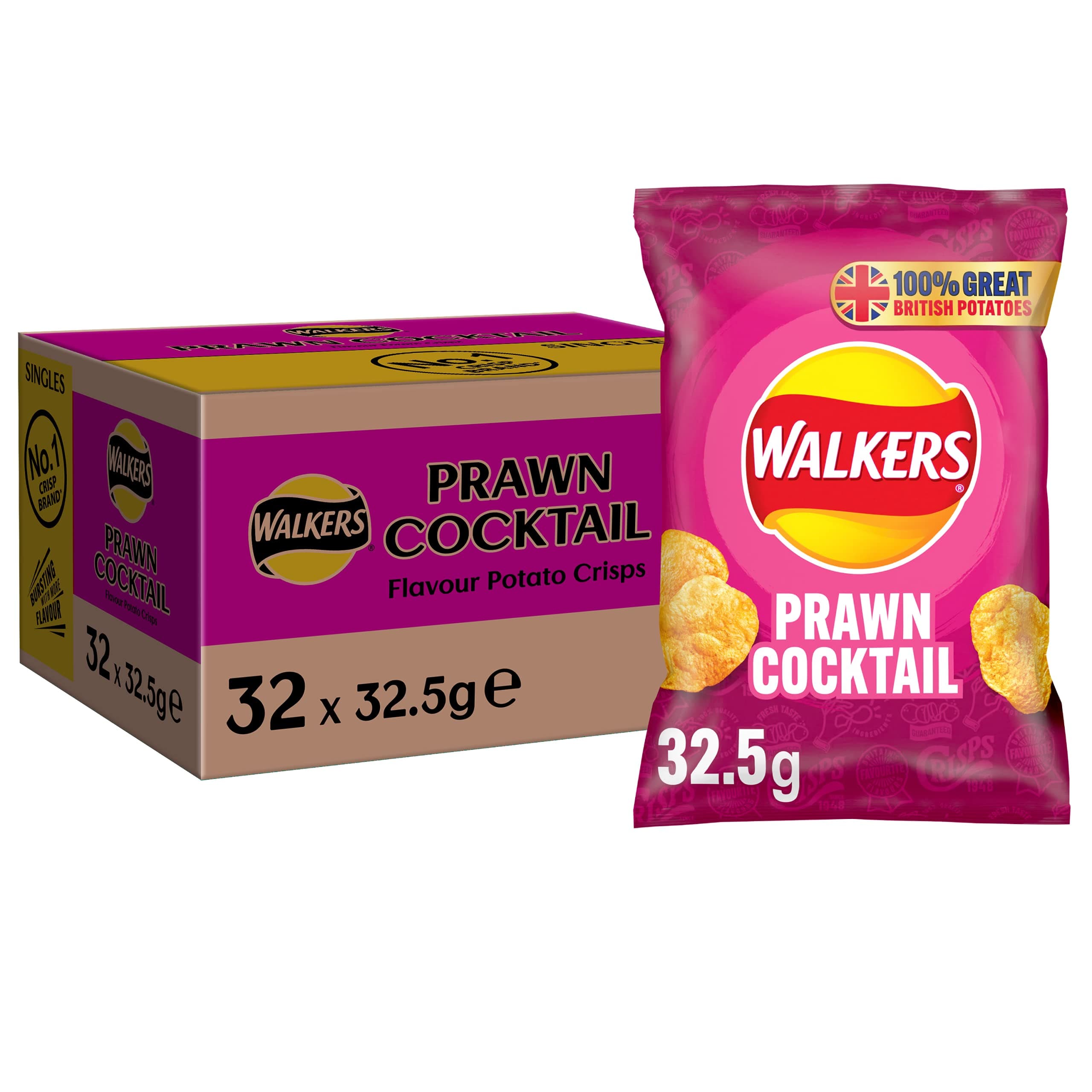 Walkers Prawn Cocktail Crisps 32 x 32.5g