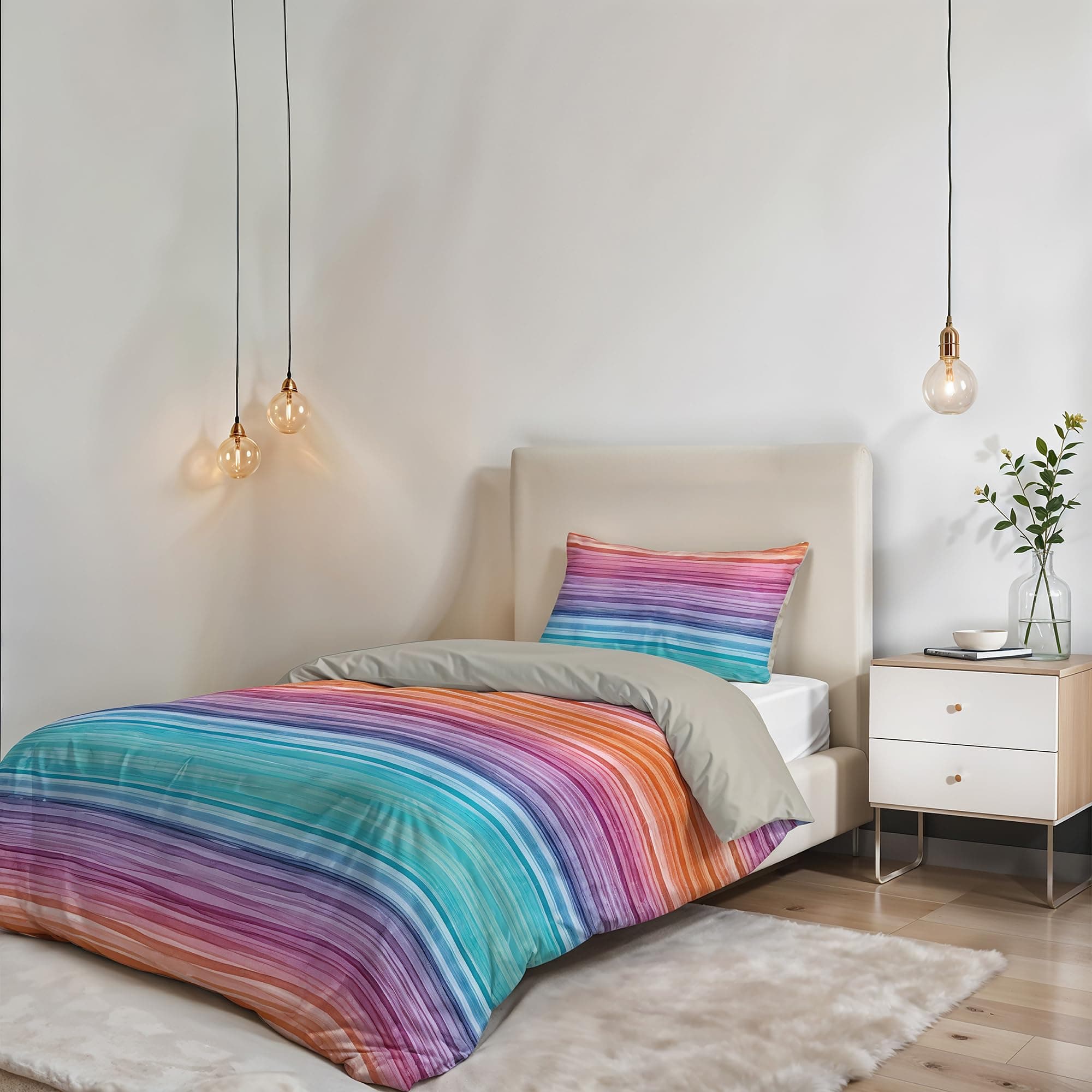 Fantasy Duvet Cover (Made in Italy), Rainbow, Single