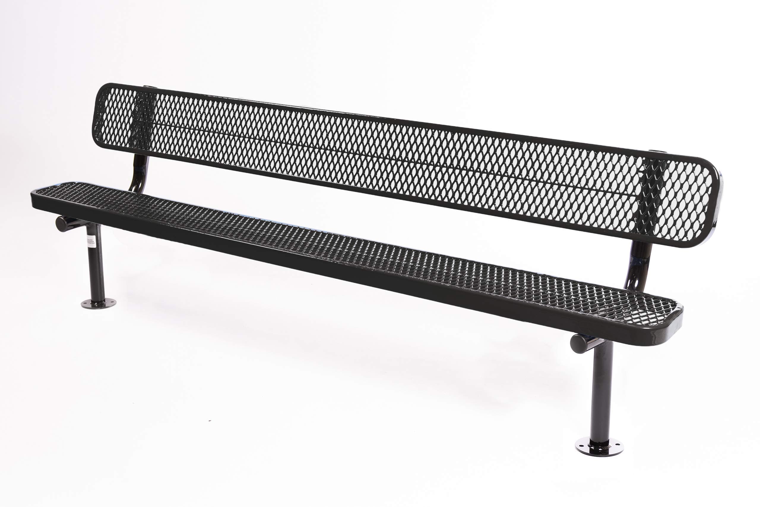 Sponsored Ad - COATEDOUTDOORFURNITURE Coated Outdoor Furniture Heavy-Duty Outdoor Bench Thermoplastic Coated, Expanded Metal, Commercial-Grade Seating, Made in America (Surface with Back, 8 Ft, Black)