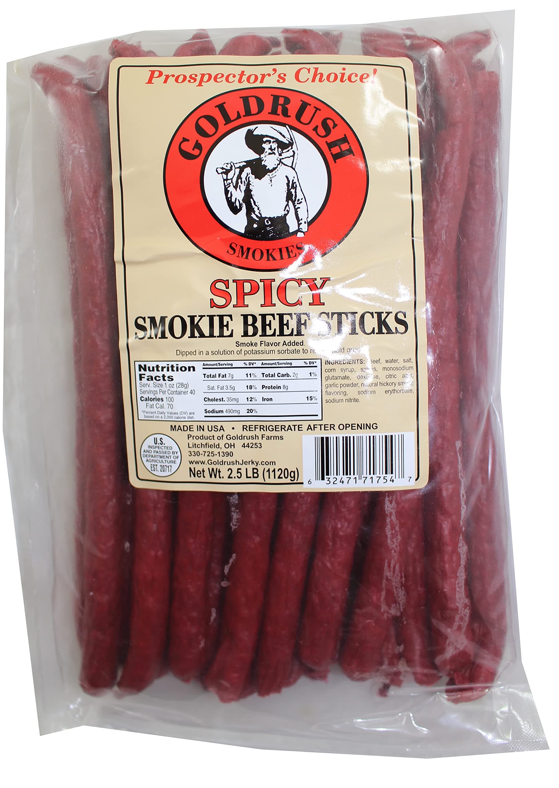 - Gold Rush Spicy Beef Smokies 2.5 Lb Bag
