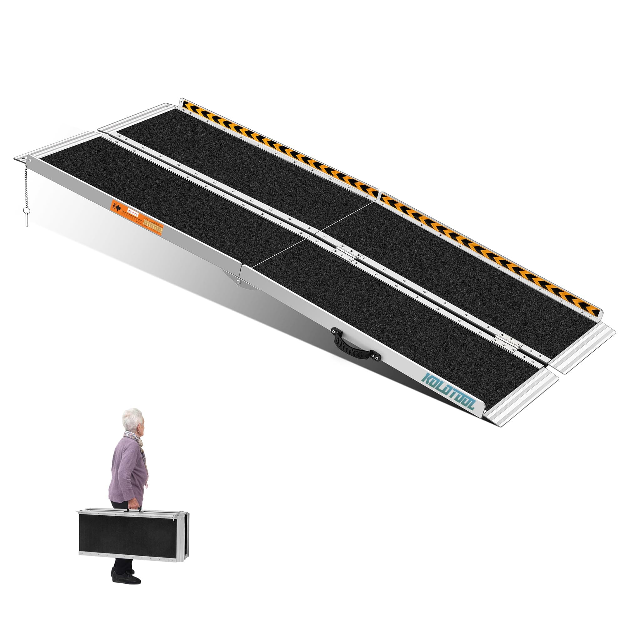 Wheelchair Ramp 6ft, Non-Skid Aluminum Folding Ramps for Wheelchairs for Home Steps, 800 LBS Capacity Handicap Wheel Chair Ramp for Doorway, Homes, Threshold, Entry, Stairs 72" Lx 29.2" Wx2H