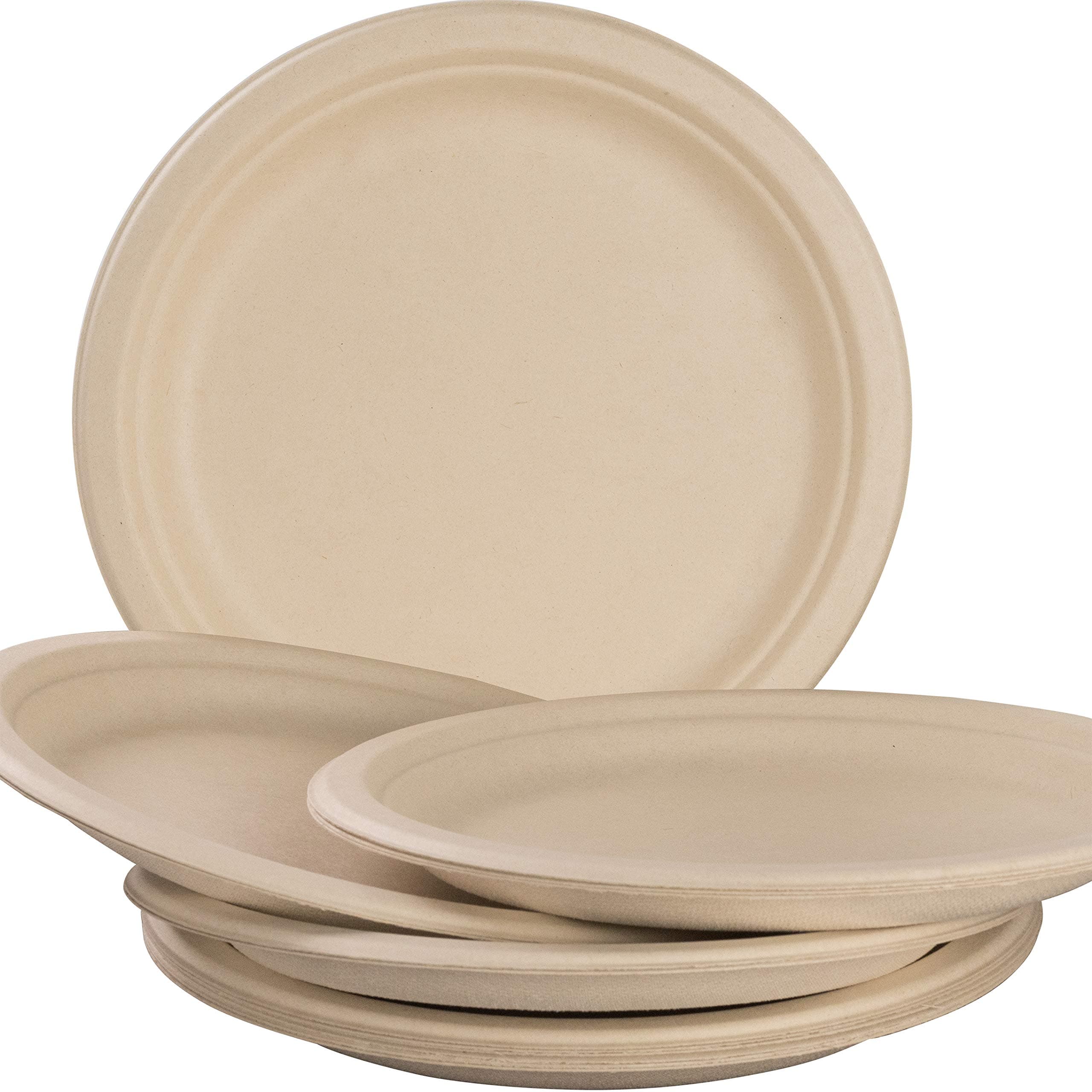 Avant GrubPro-Grade, Biodegradable 10 Inch Plates. Bulk 100 Pk Great for Lunch, Dinner Parties, Potlucks. Disposable, Compostable Wheatstraw Paper Alternative. Sturdy, Soakproof, Microwave Safe