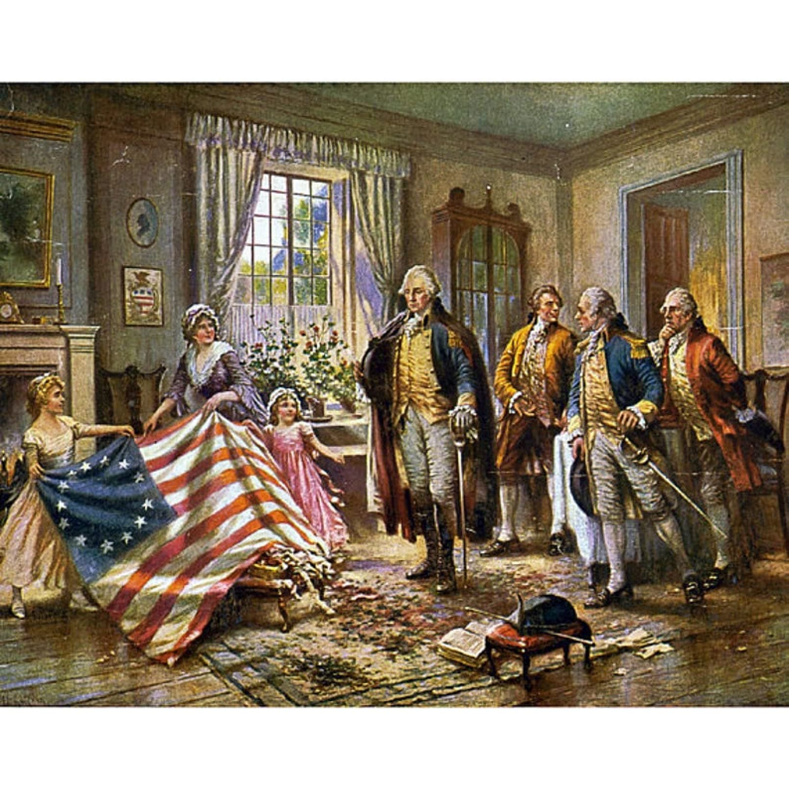 KKMMZZGeorge Washington with Betsy Ross Full Drill Diamond Painting Kit 5D Diamond Cross Stitch Paint with Diamonds Kit Diamond Mosaics Kit-11.8x15.8inch