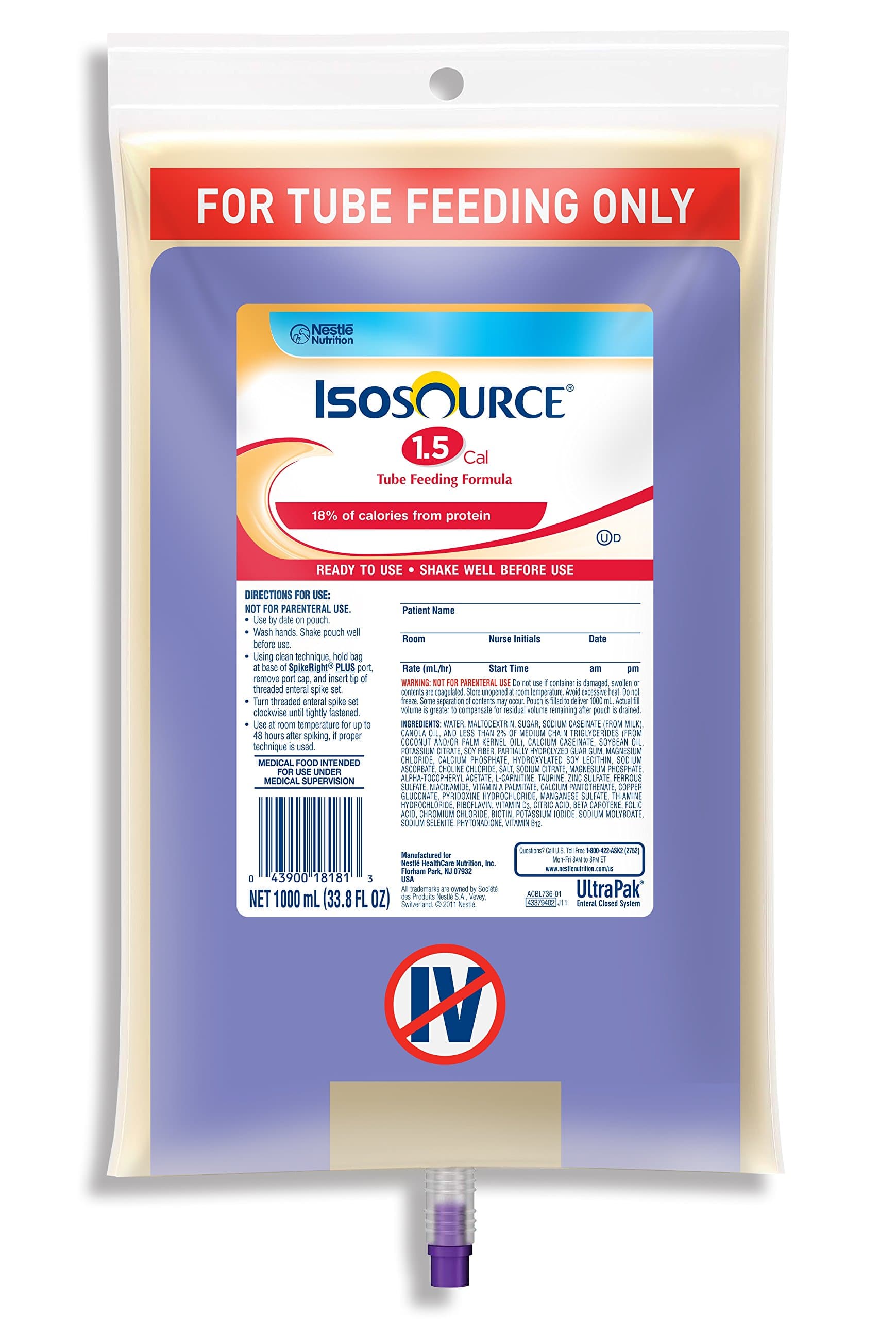 Isosource 1.5 Cal Nutritional Supplement (Isosource, 1.5 Cal, Spikeright, 1000 Ml) 2pk