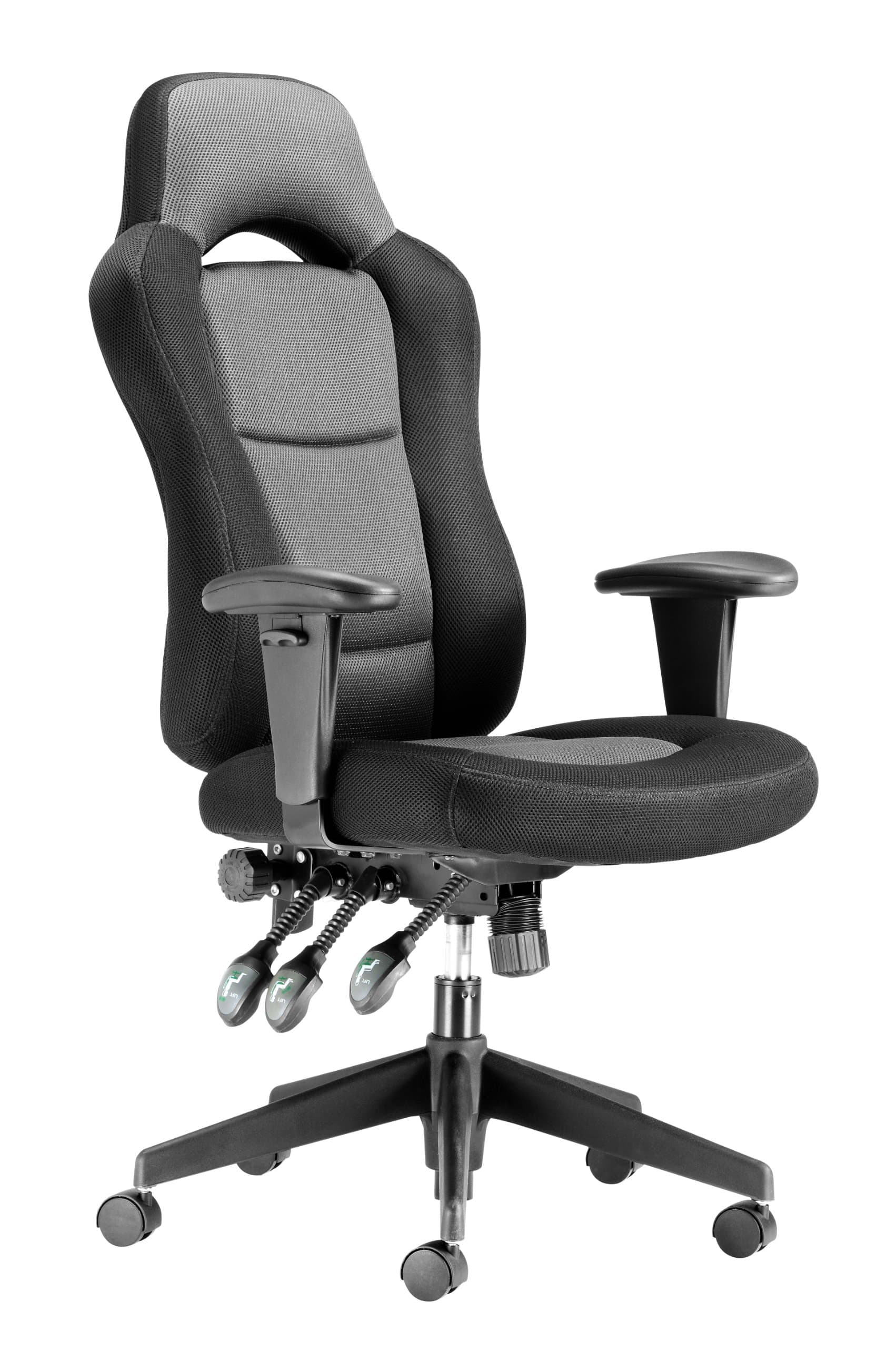 Chairs For Offices 130032GKT9 Extra Tall Person Heavy Duty Headrest Office Chair Black Grey Seat Height 68cm Free 3 day Delivery