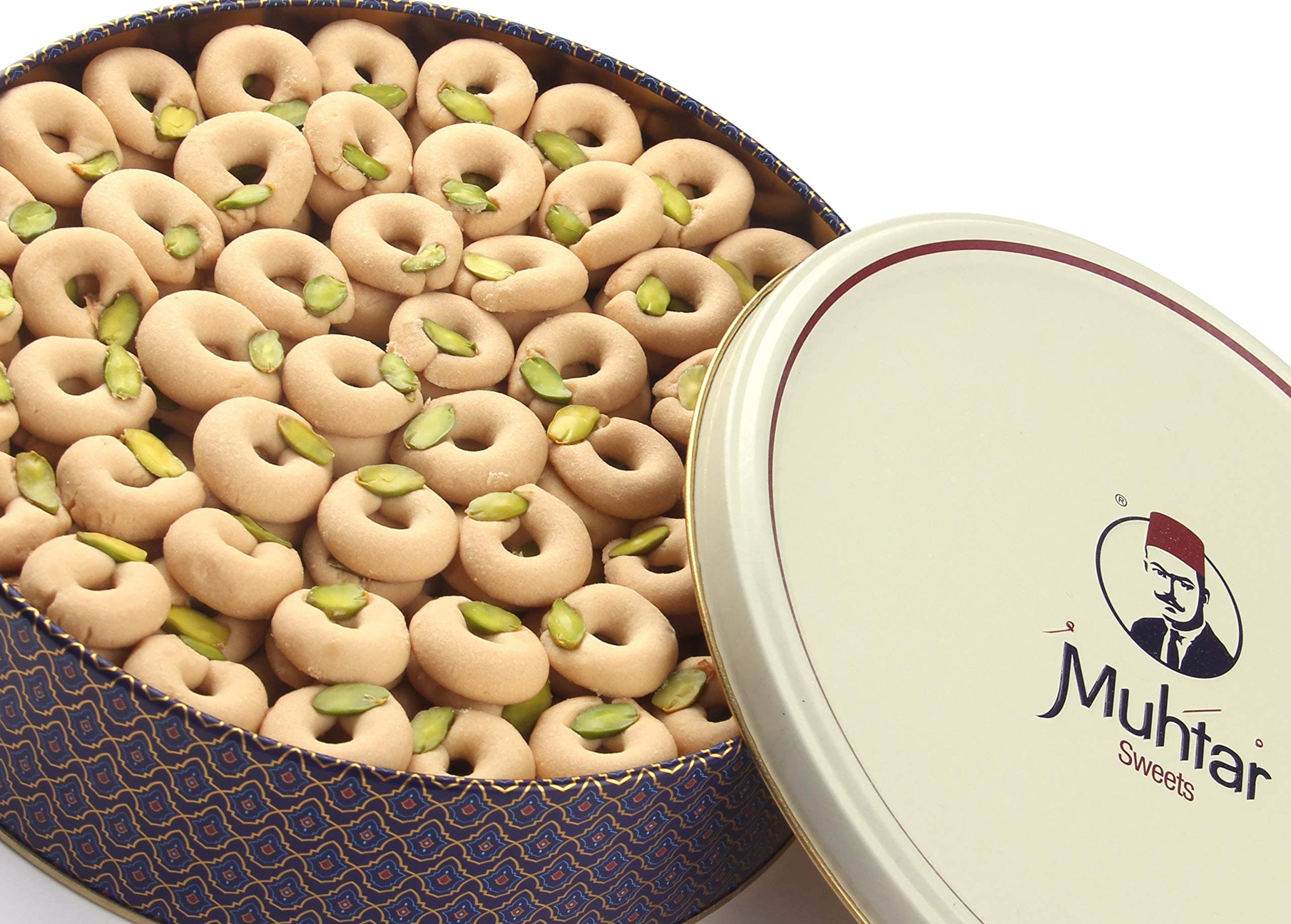 Muhtar Sweets Premium Quality Ghraybeh (Butter Cookies) Assortment (24.6 Oz Net) - Middle Eastern Sweets Gift Box - Arabic, Turkish, Syrian, Lebanese.