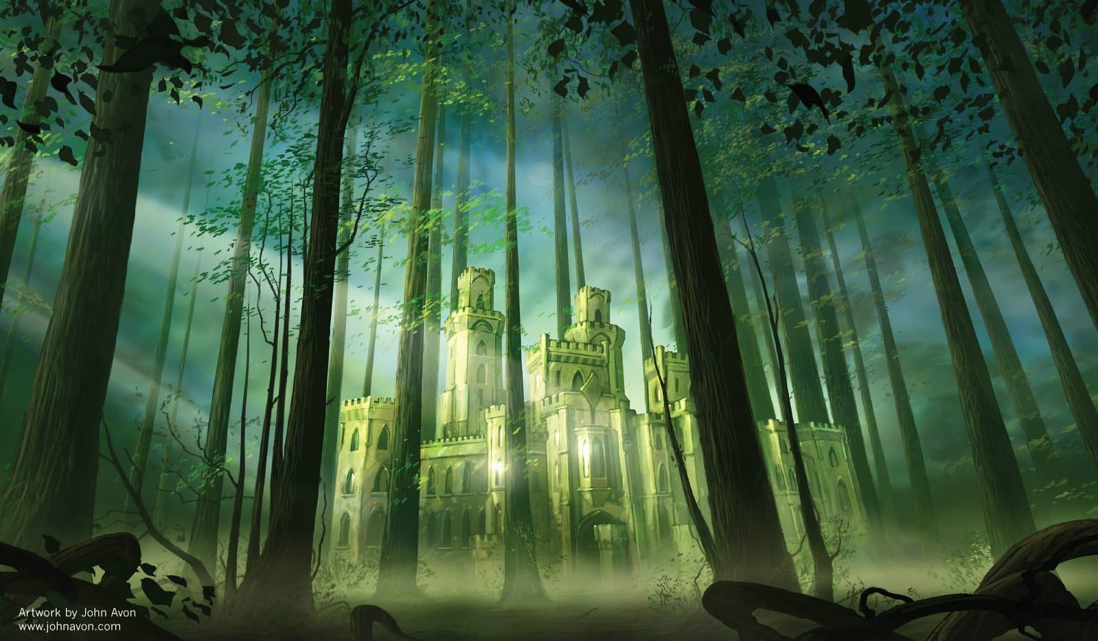 Artists of Magic Premium Playmats: FOREST CASTLE Autographed By The Artist JOHN AVON