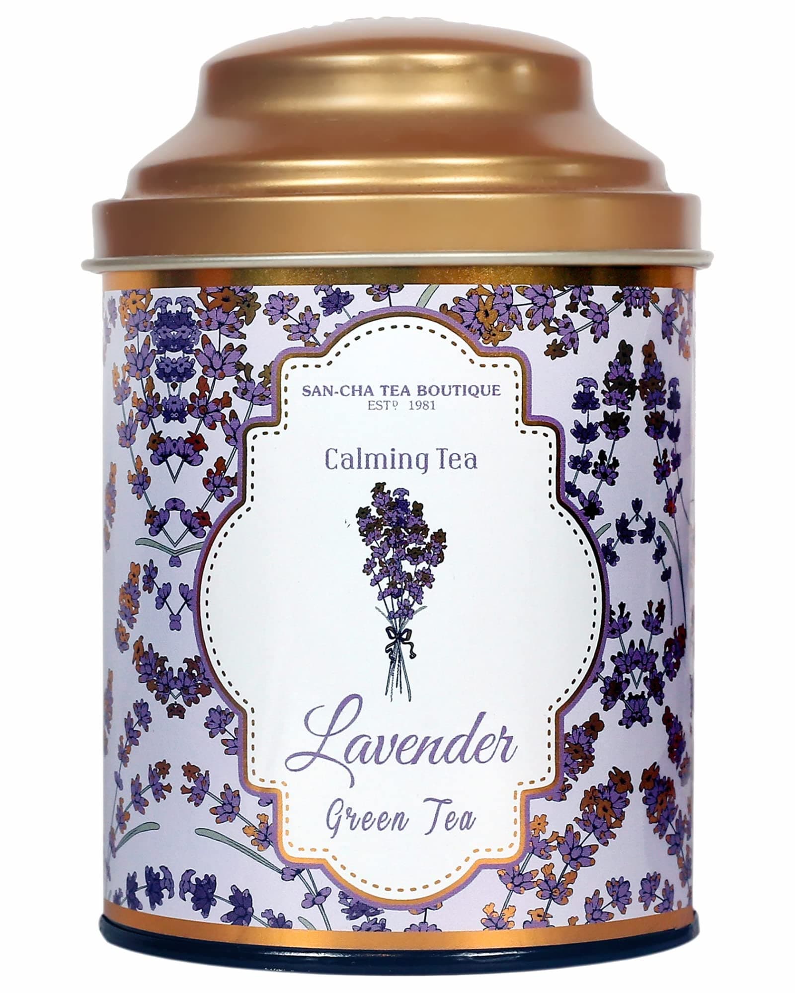 Sancha Tea Boutique, Lavender Green Tea, 100g Loose Leaves | Relaxing Floral Green Tea with Mint | Antioxidant-Rich & Rainforest Alliance Certified