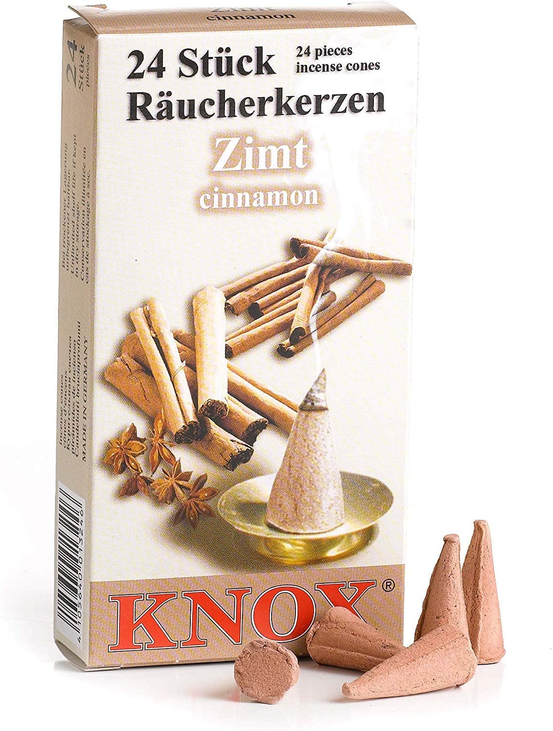 KnoxCinnamon Scent German Incense Cones Made in Germany for Christmas Smokers