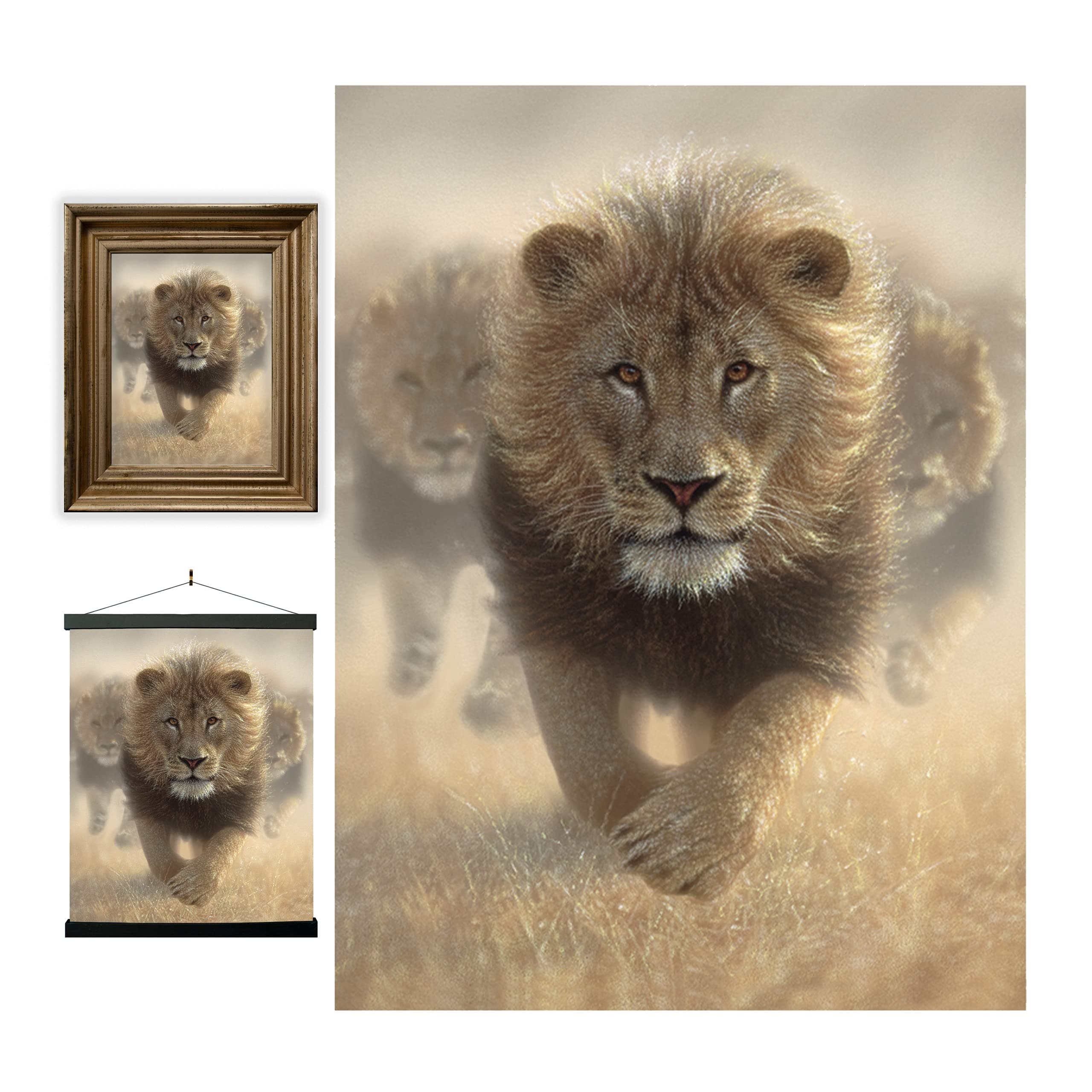 3D LiveLife Lenticular Wall Art Prints - Eat My Dust from Deluxebase. Unframed 3D Lion Poster. A perfect wall filler. Original artwork licensed from renowned artist, Collin Bogle