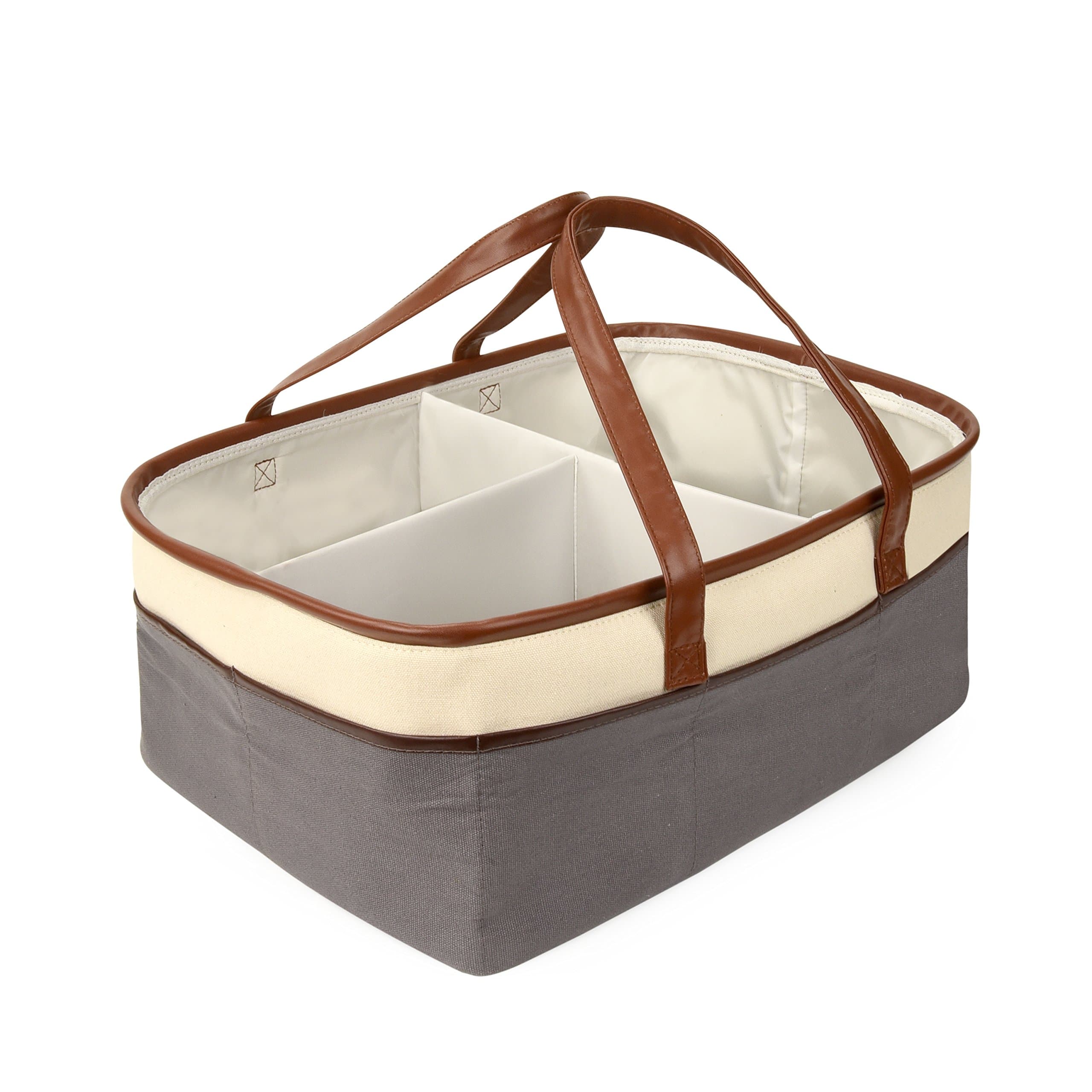 Baby Diaper Caddy Organizer Bag: Cotton Baby Tote for Travel and Nursery Storage