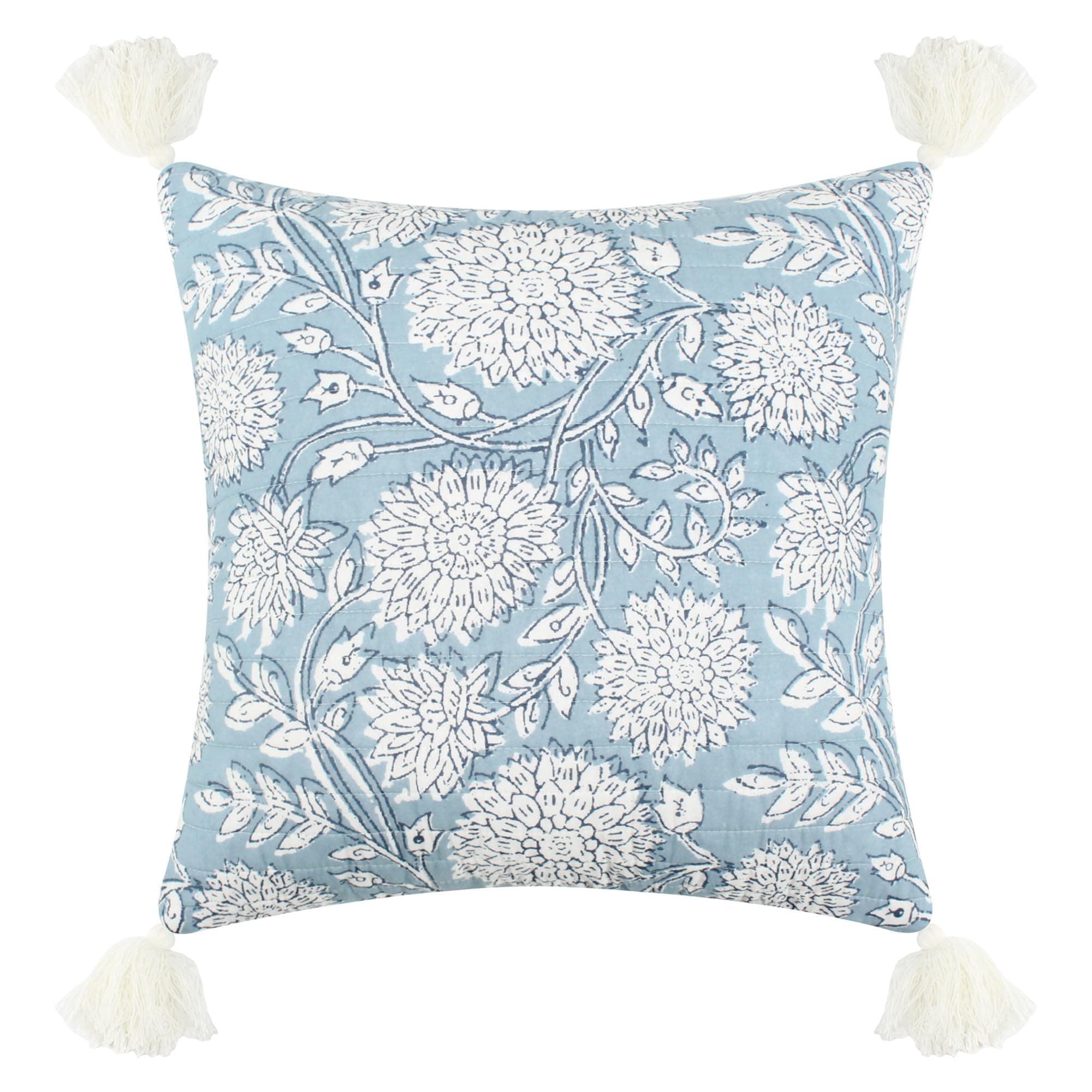 Levtex HomeAdare Blue - Decorative Pillow (18x18in.) - Floral - Blue, Navy and White