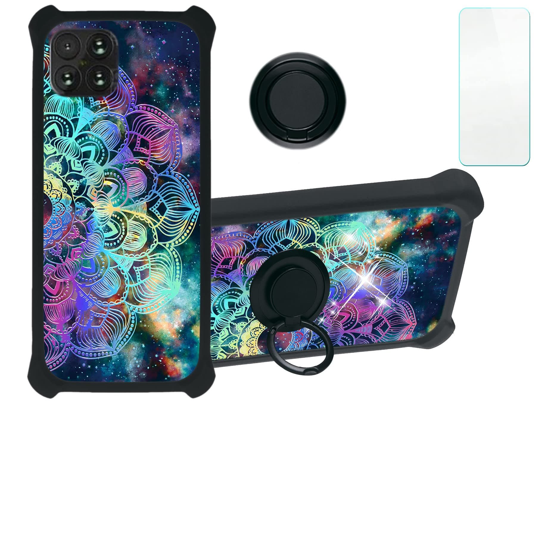 Nuu B15 Case Compatible with Nuu Mobile B15 Phone Case Cover [Hard PC + Soft Silicone][Colorful Reflect Light] IMDH-HTT