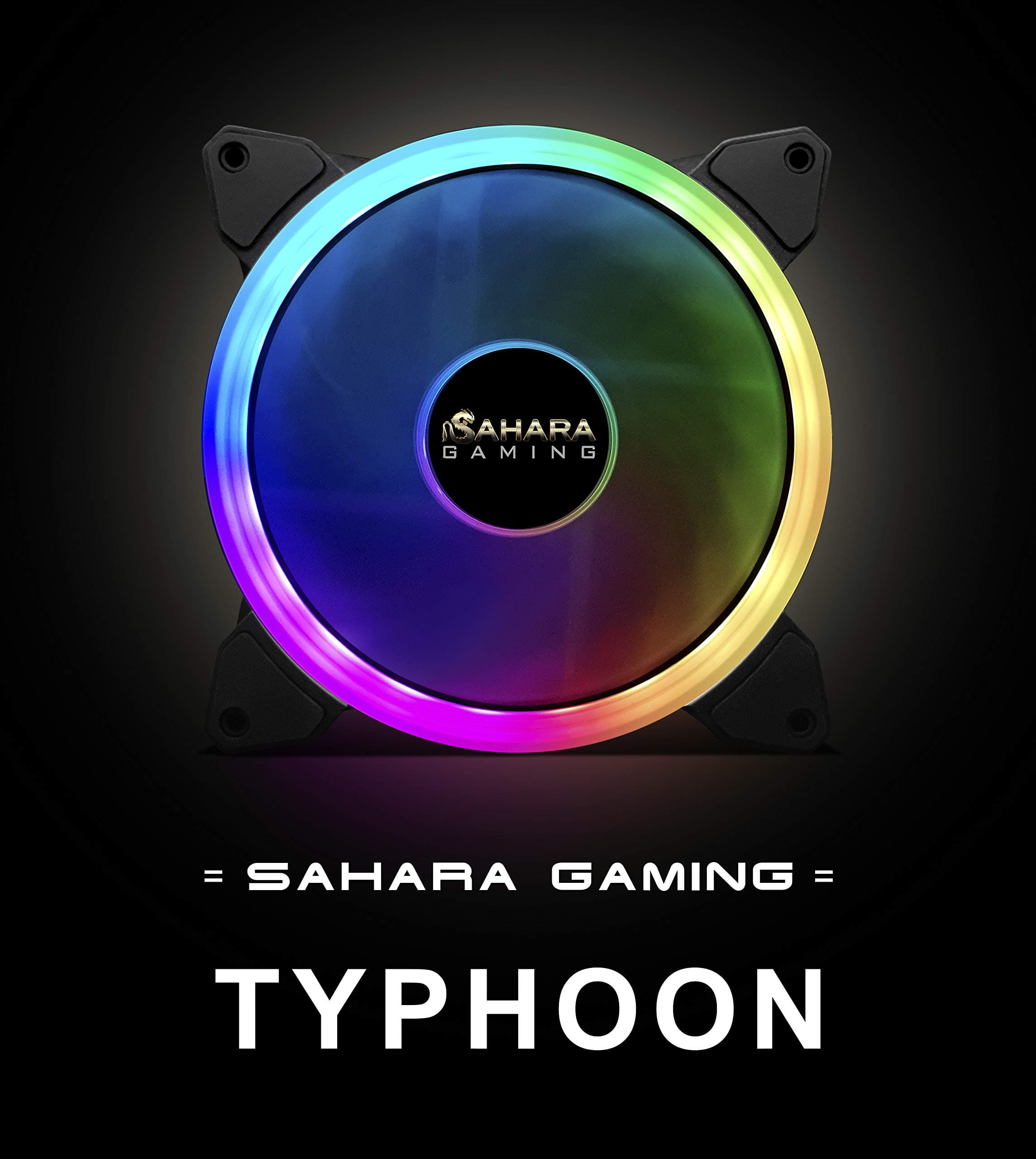 14cm Typhoon ARGB fan. Compatible with Sahara RGB or SYNC fan hub only (6 pin). 55 setting