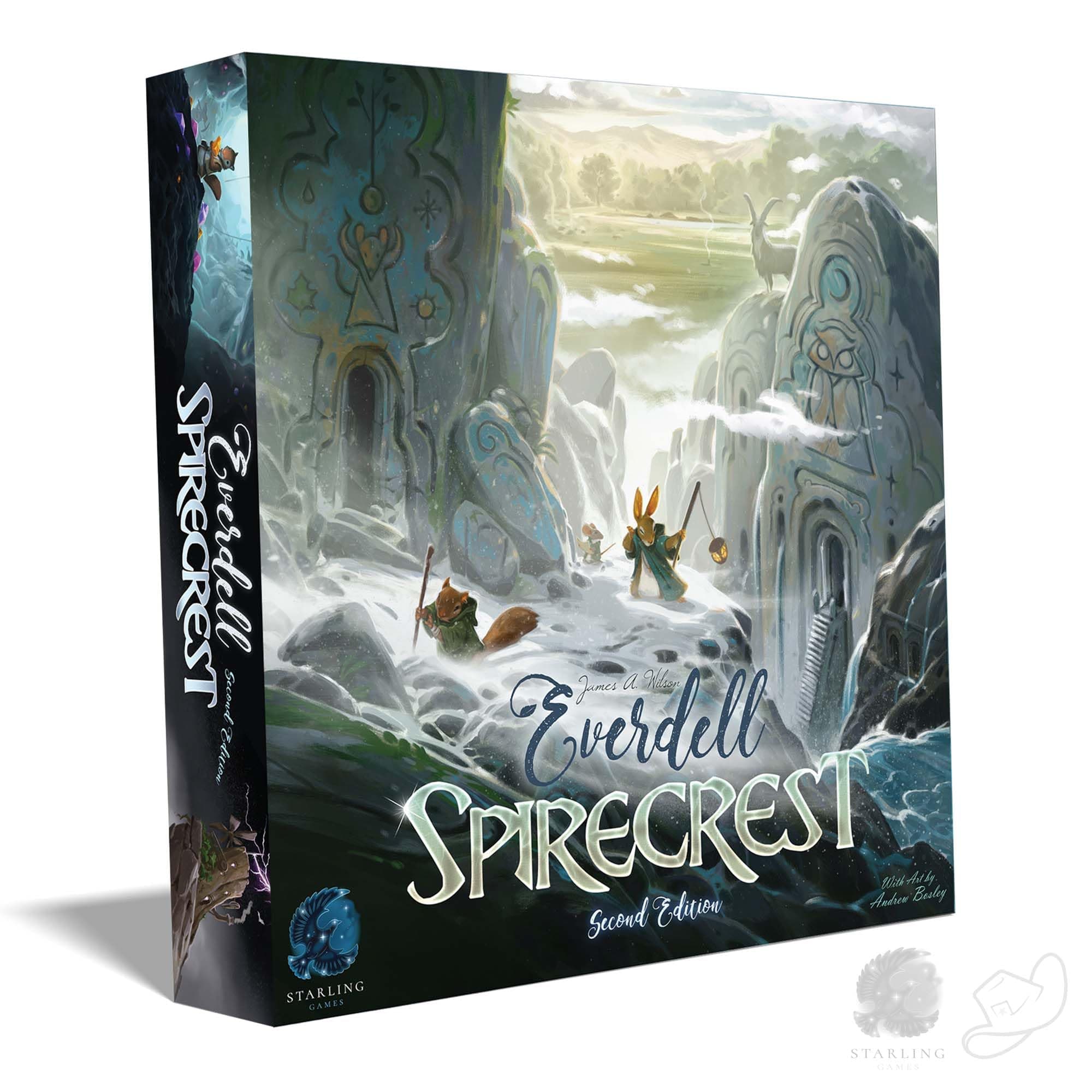 Everdell Spirecrest 2nd Edition Expansion – Strategy Board Game with Big Critters, Discovery Cards, Weather & Mounts – Ages 10+, 1–4 Players