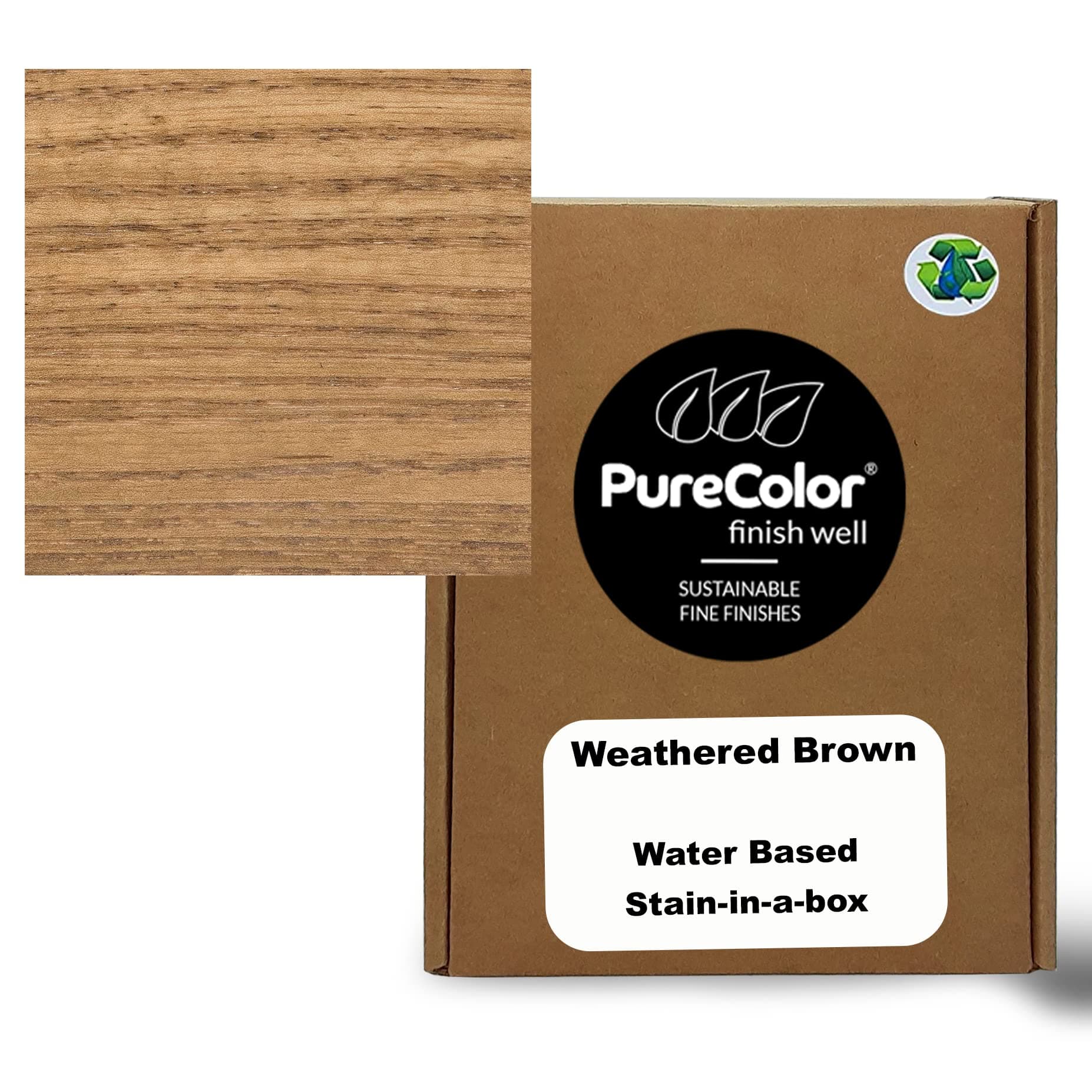 Wood Stain and Finishes - Eco-Friendly, Vivid Colors, Deep Pigment, Ready to Use, Water-Based, Low VOC, No Odor, & Easy Clean-Up. Quart, Weathered Brown