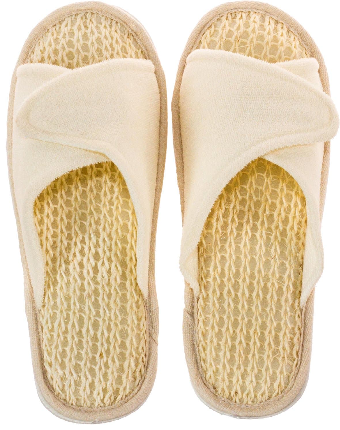 Hotel, Spa & Salon Natural Sisal Slippers – Natural Sisal & Terrycloth House, Bedroom & Bathroom Slippers