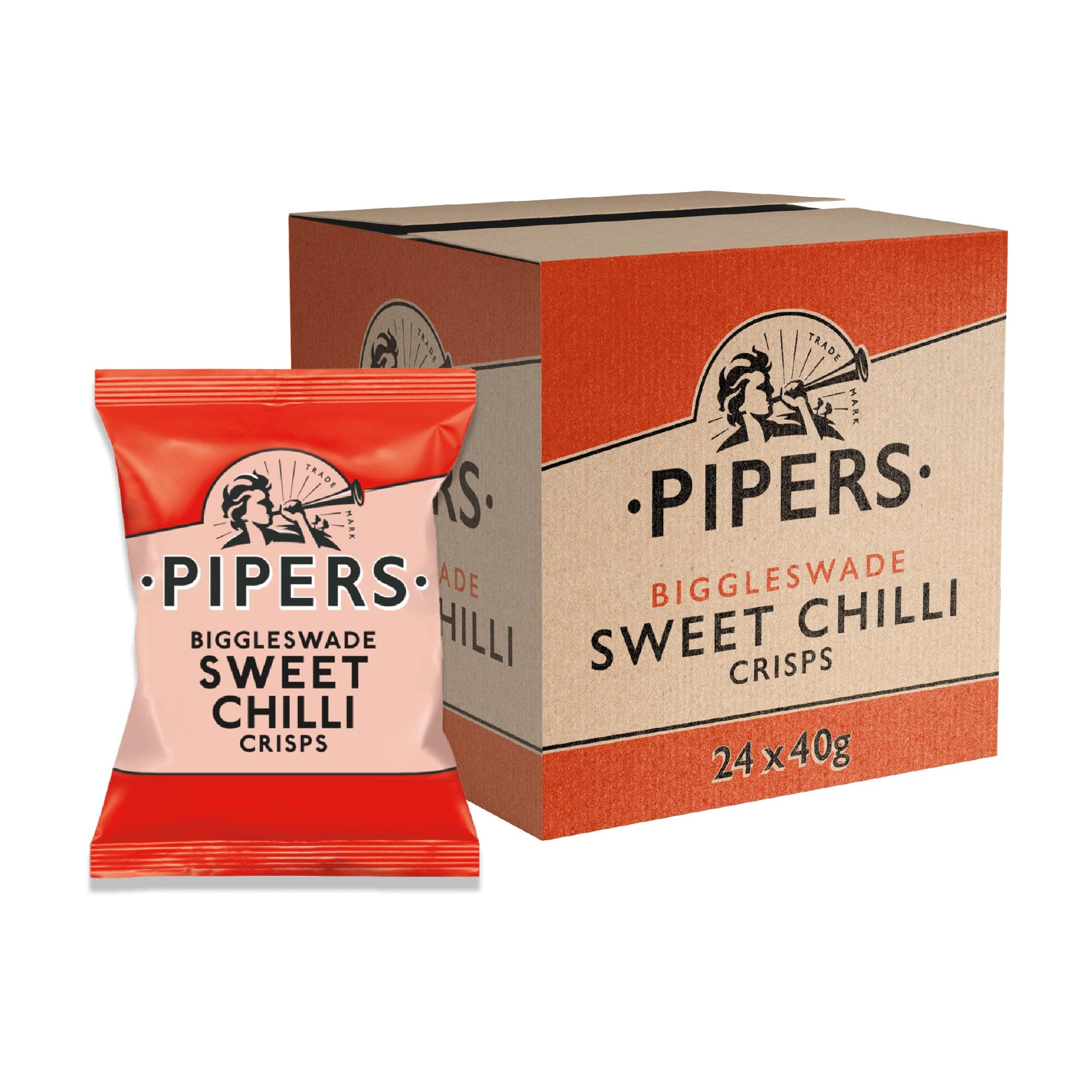 Pipers Gluten-Free Biggleswade Sweet Chilli Flavour Vegan Crisps Multi-Pack (24)