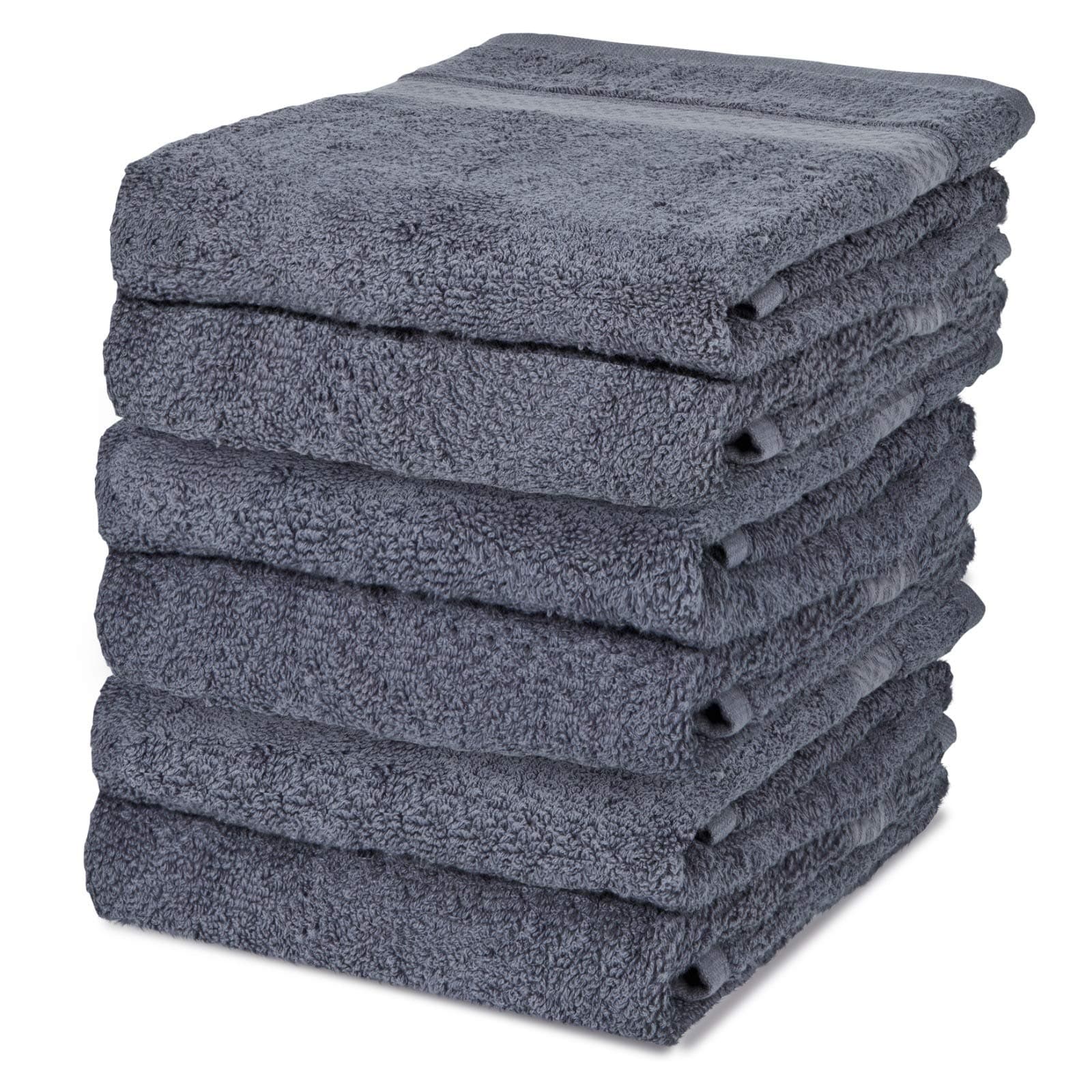 Hand Towel - Soft & Super Absorbent Grey Hand Towels for bathroom, Ring Spun Quick Dry Egyptian Cotton Hand Towel Set of 6 Bathroom Hand Towels Grey - (40 x 70 cm)