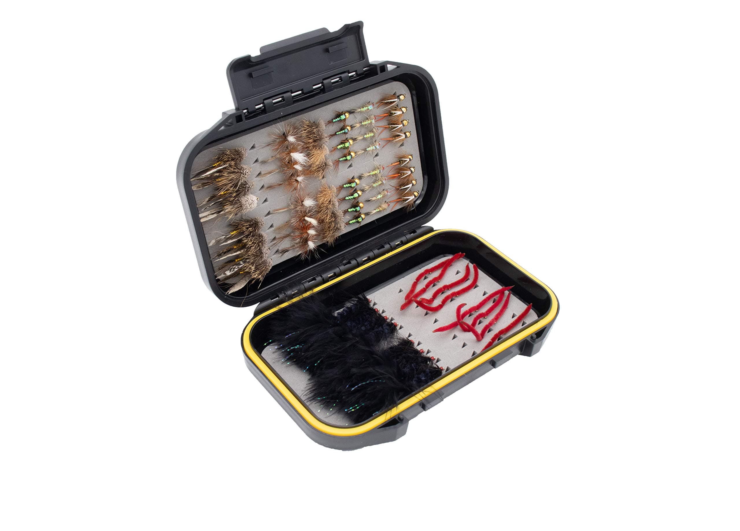 | 32/64/124 Premium Hand-Tied Dry Flies, Nymphs, Streamers, Terrestrials | Essential Trout Flies Starter Kit