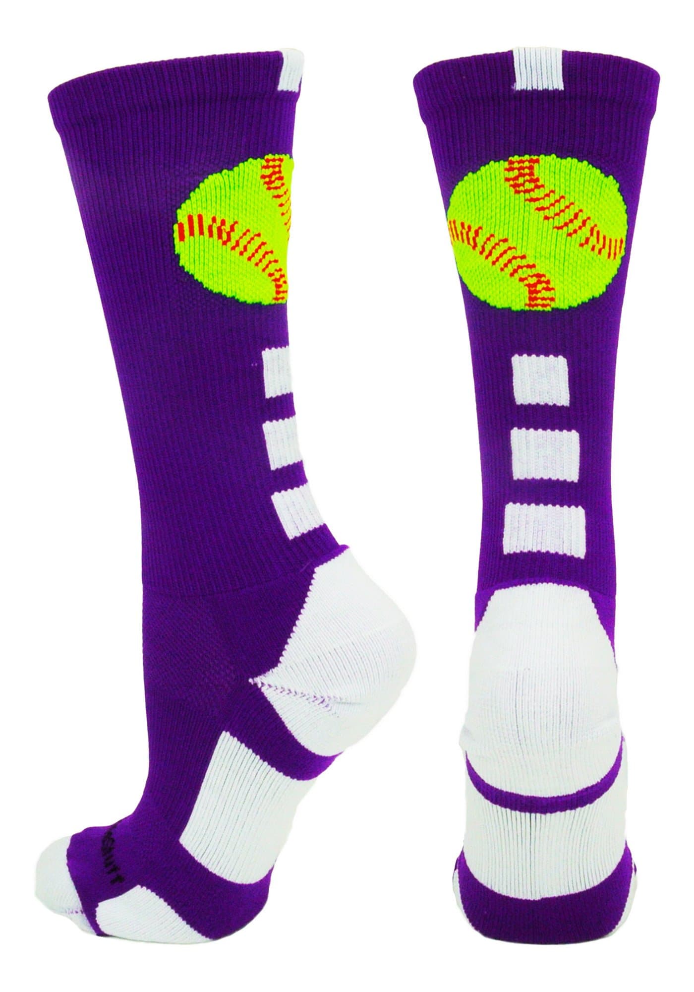 MadSportsStuff Softball Logo Athletic Crew Socks (multiple colors)