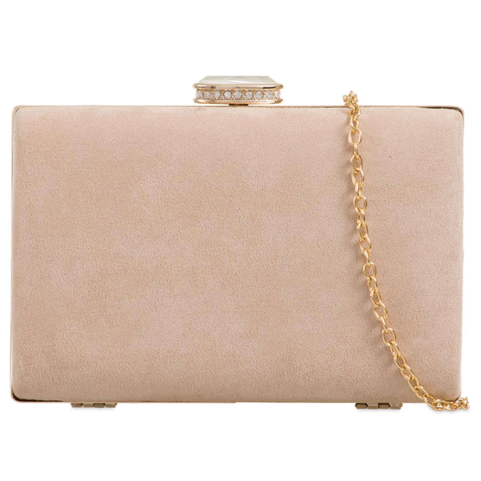 Purple PossumBeige Clutch Bag Hard Compact Style Evening Bag Ladies Nude Faux Suede Box Shoulder Bag Purple Possum Prom Bag diamante Wedding Purse Box Handbag