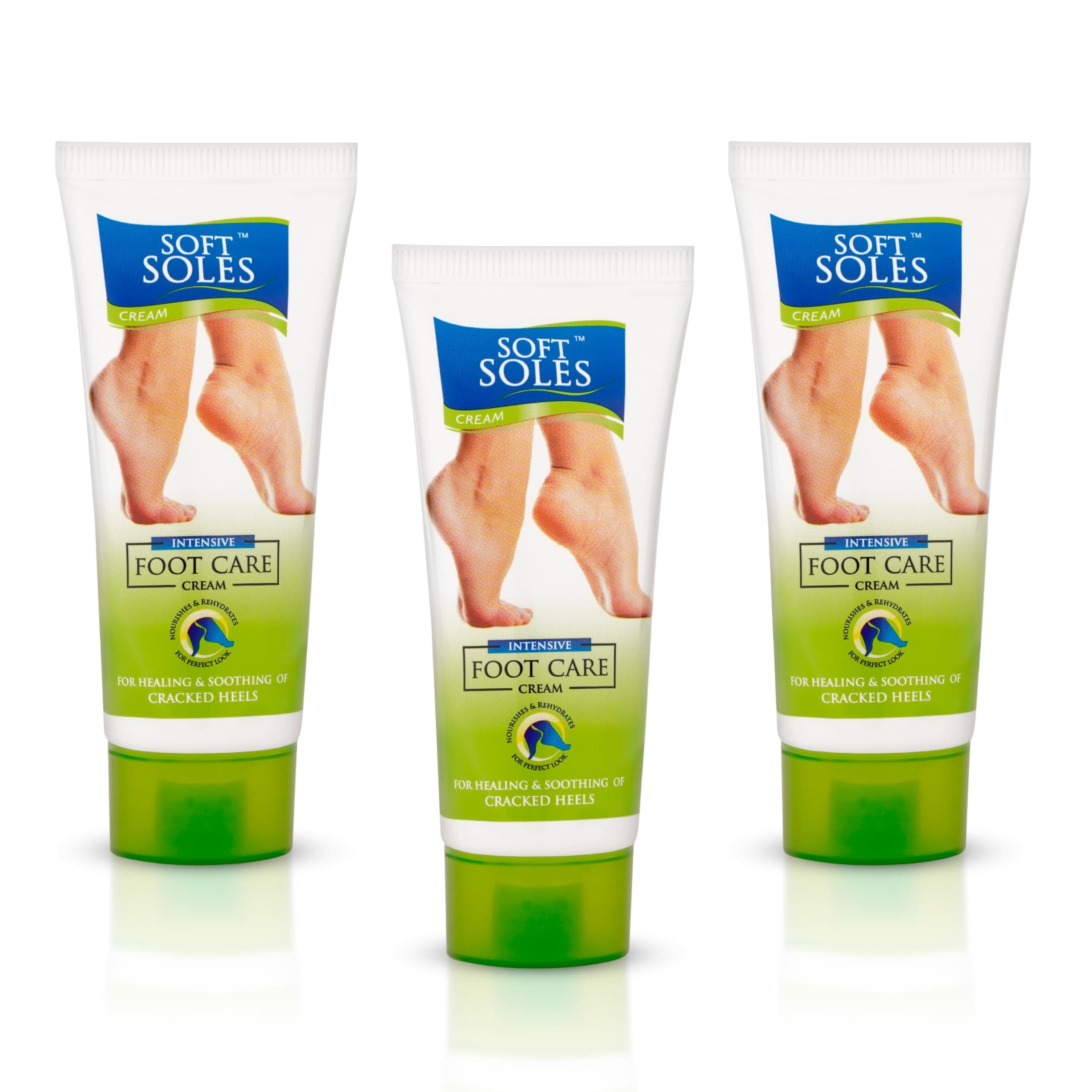 Soft Soles Intensive Care Foot Cream for Cracked Heels | Deep Hydration & Repair with Natural Ingredients | Fast-Action on Fry, Cracked Heels Pack of 3 (30g each)