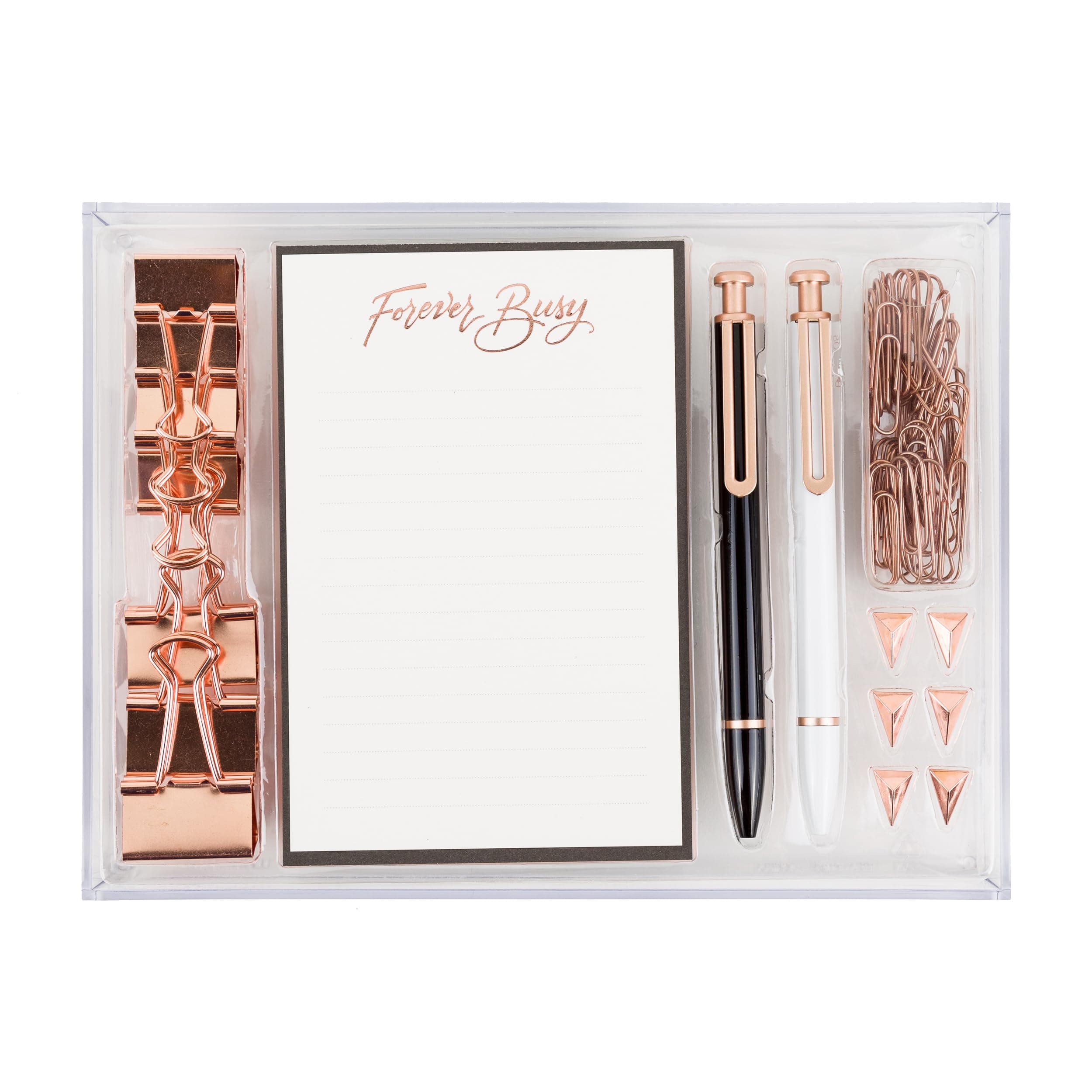 U Brands Desktop Acrylic Tray Stationery Set, Office Supplies Set, 57-Pieces (2259A04-16)
