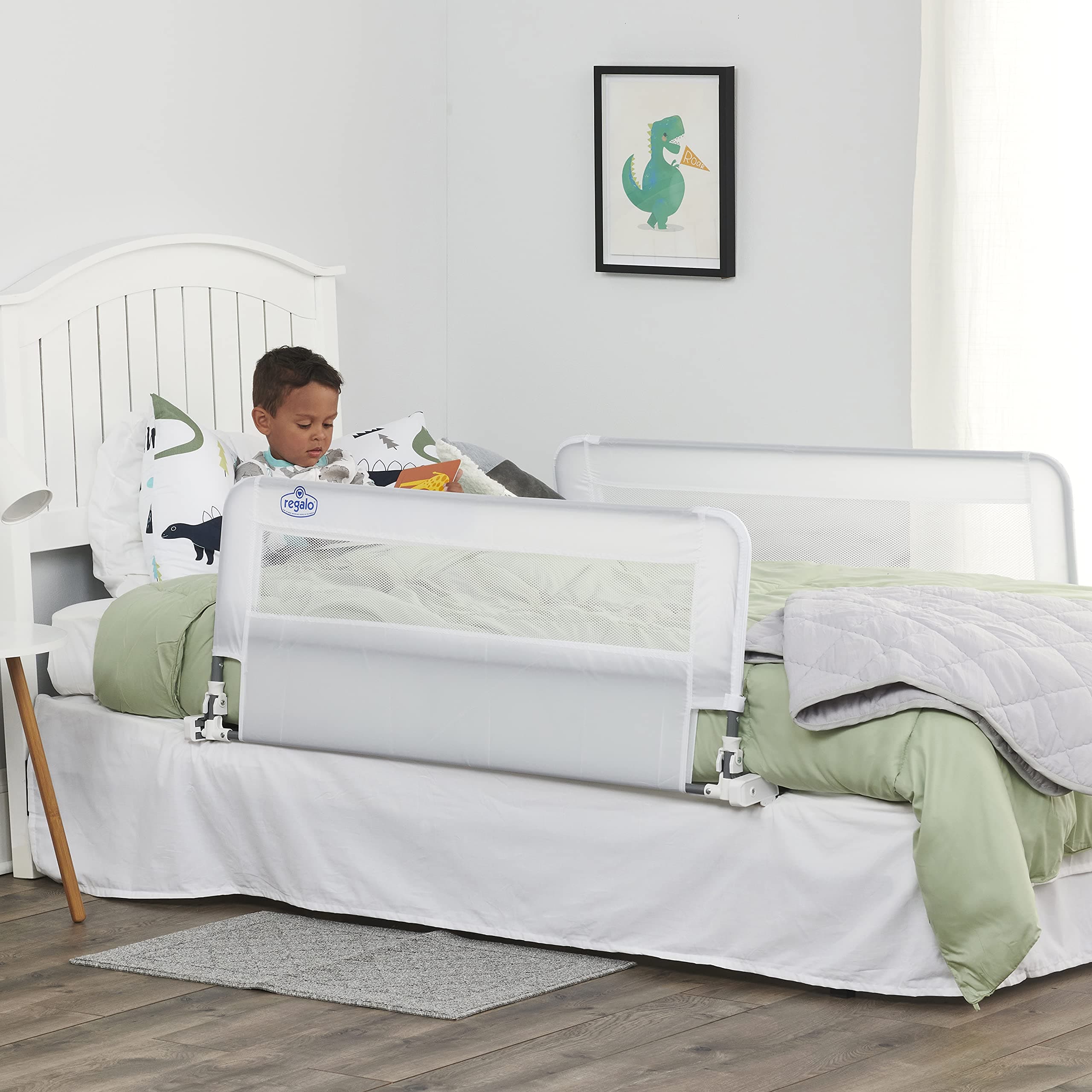 Regalo HideAway Double Sided Bed Rail Guard, with Reinforced Anchor Safety System