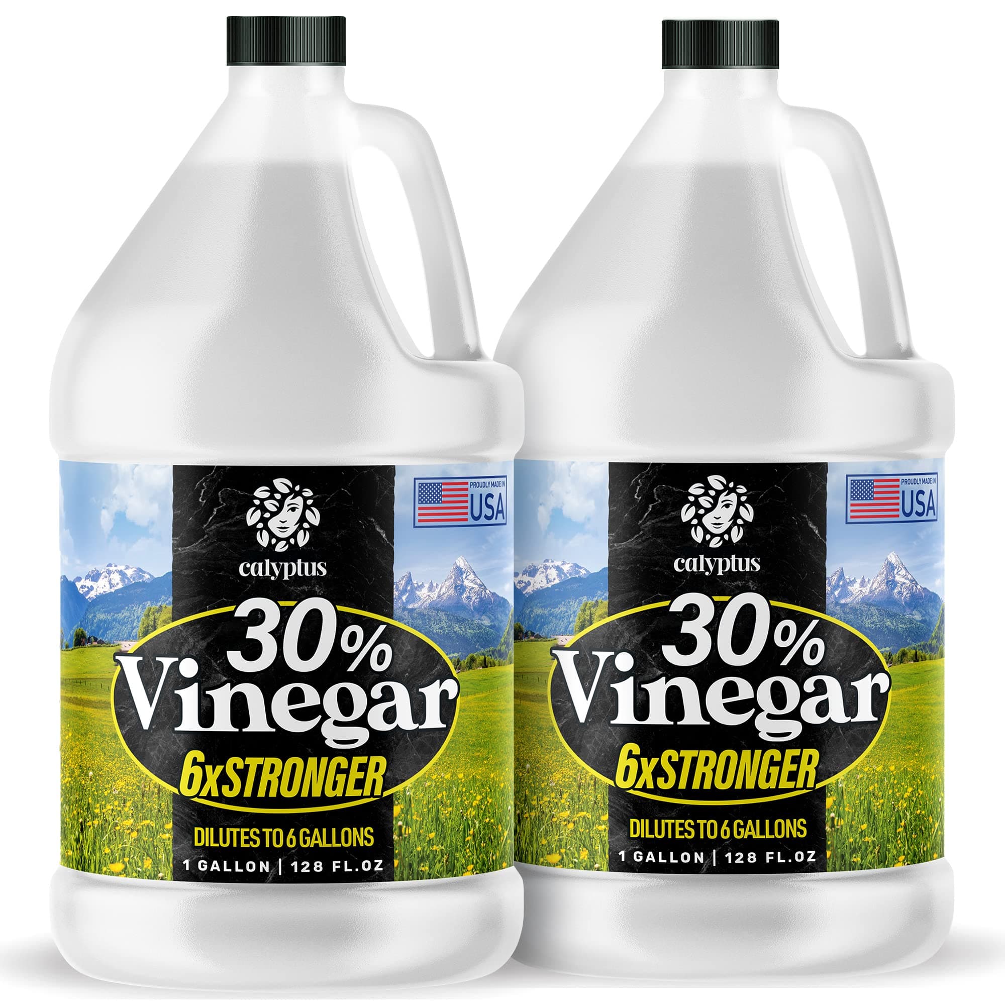 Calyptus30% Pure Super Concentrated Vinegar | Dilutes to 12 Gallons | 6x Power Concentrate Vinegar | 2 Gallon