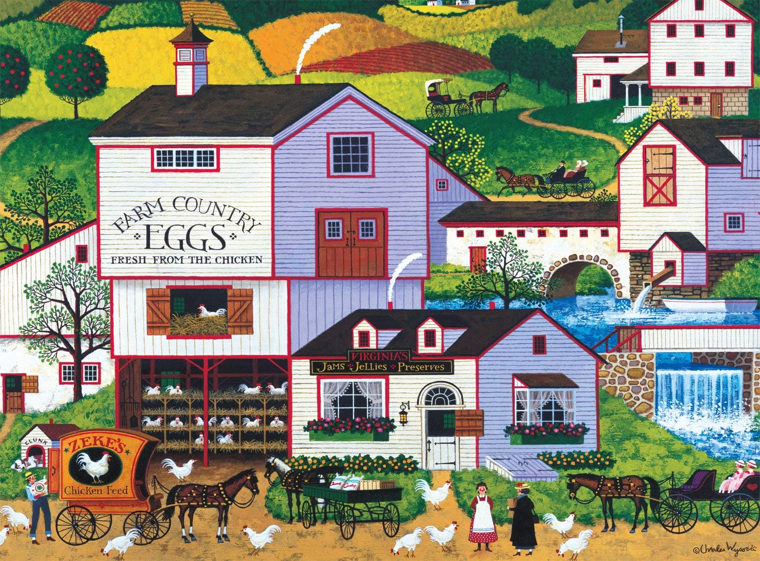 Charles Wysocki - Virginias Nest - 1000 Piece Jigsaw Puzzle for Adults Challenging Puzzle Perfect for Game Nights - Finished Size is 26.75 x 19.75