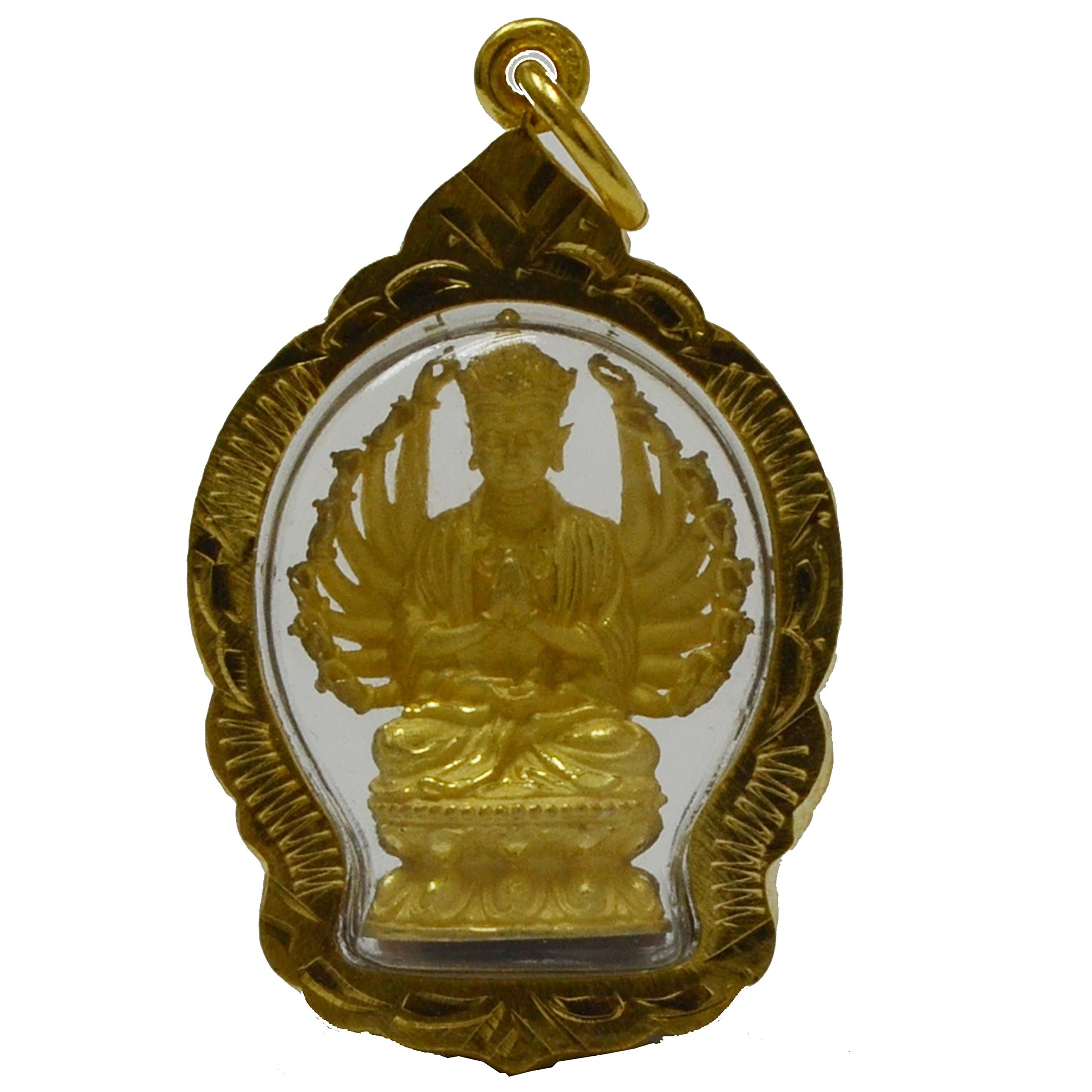 Jewelry Pendants Carving Buddha Guan Yin Thousand Hand Amulets Statue