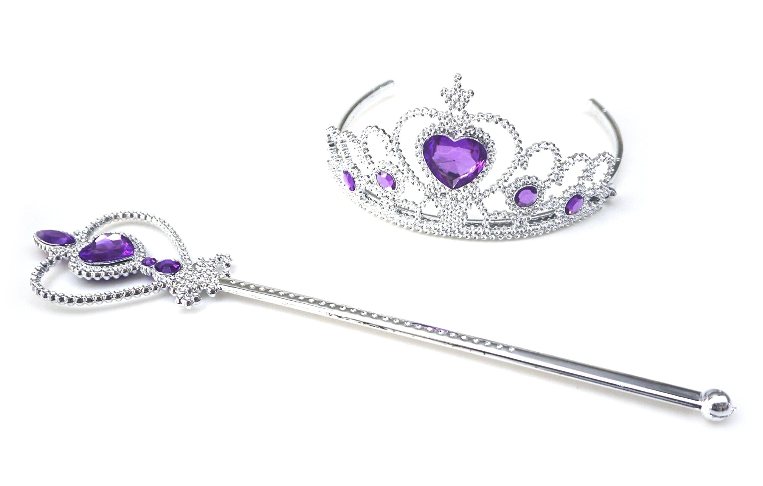 Kuzhi Princess Elsa Crown Tiara and Wand Set — Silver Heart Jewel