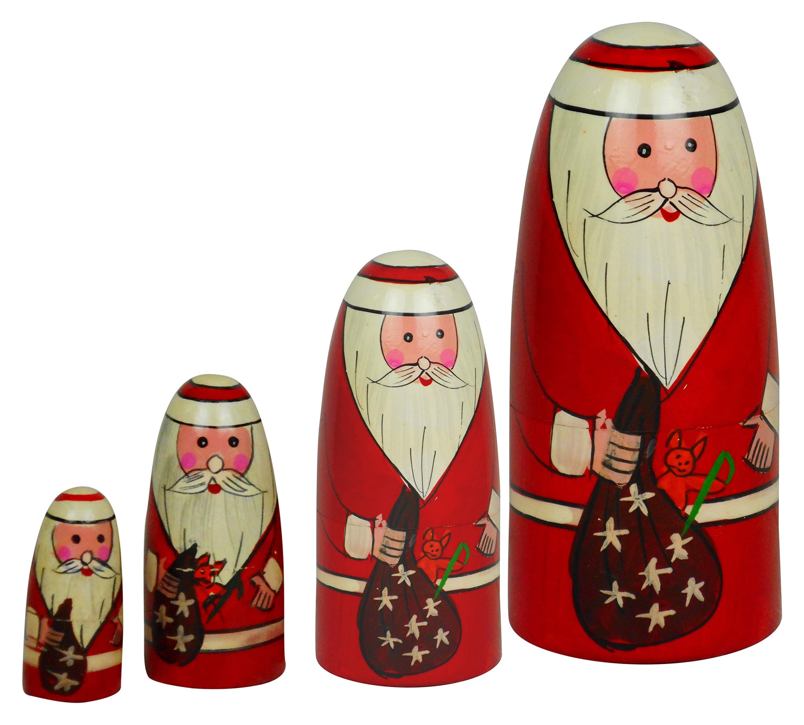 Shilpa Trust Hand Painted Santa Doll (Set of 4)