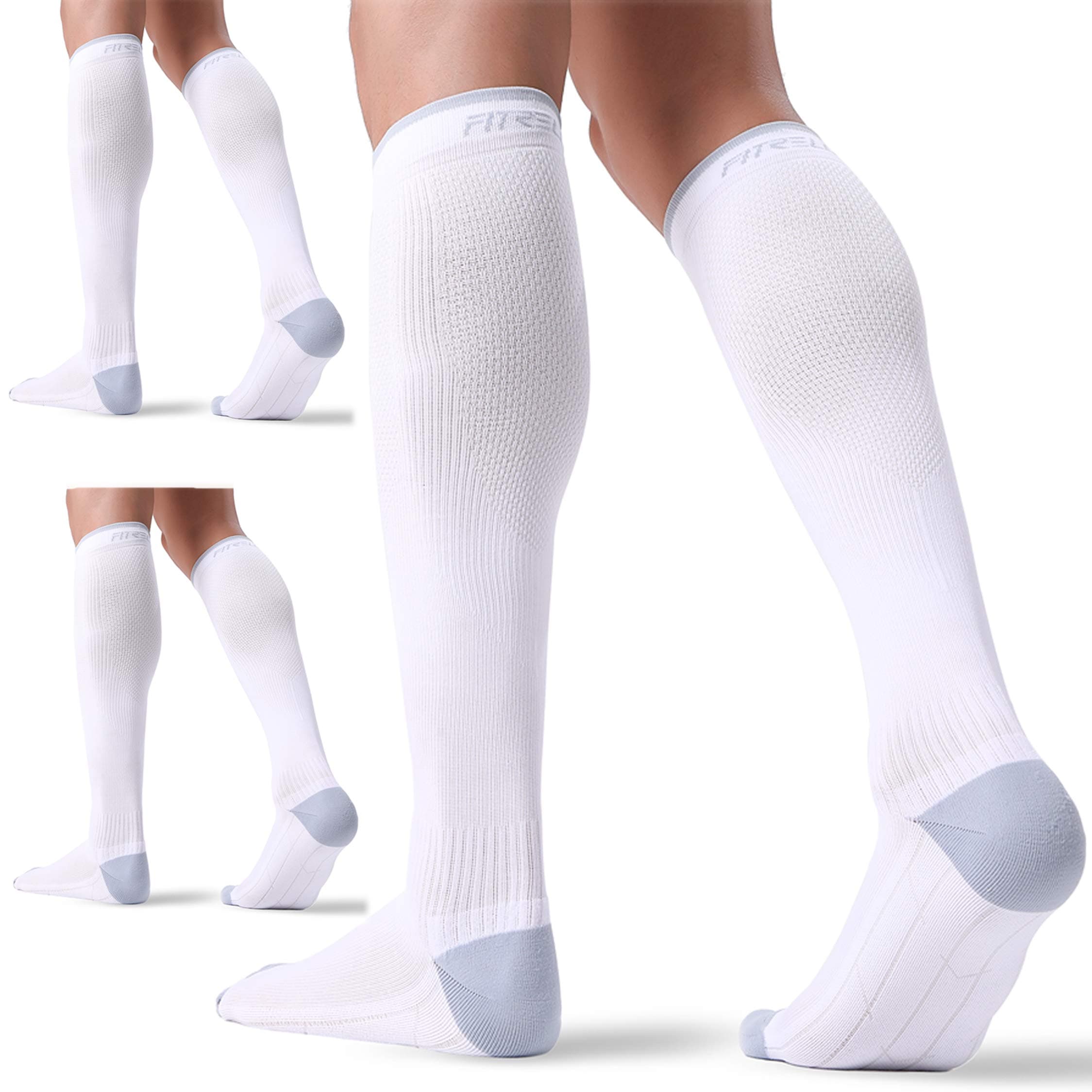 FITRELL3 Pairs Compression Socks for Women and Men 20-30mmHg-Circulation Support Socks