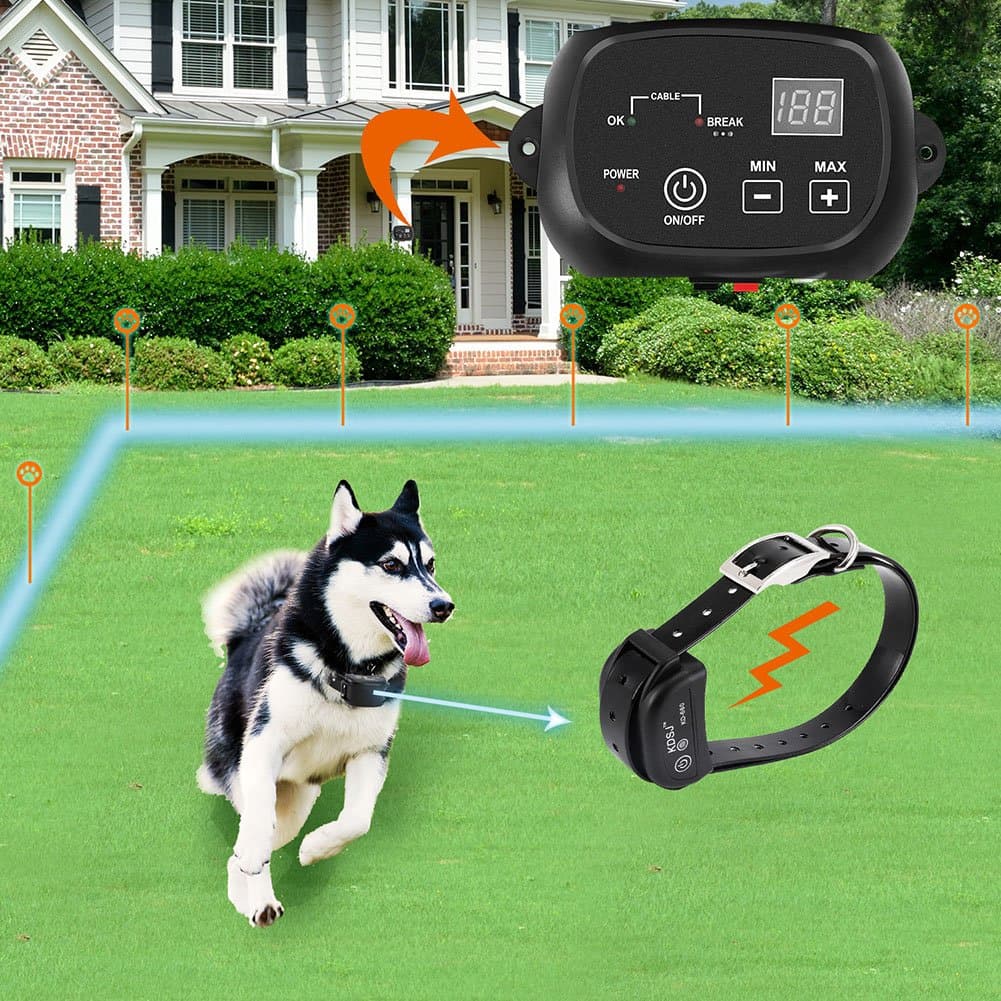 COVONO Electric Dog Fence,Pet Containment System(Aboveground/Underground,650 Ft Wire,IP66 Waterproof and Rechargeable Collar, Shock/Tone Correction,for 1 Dog)