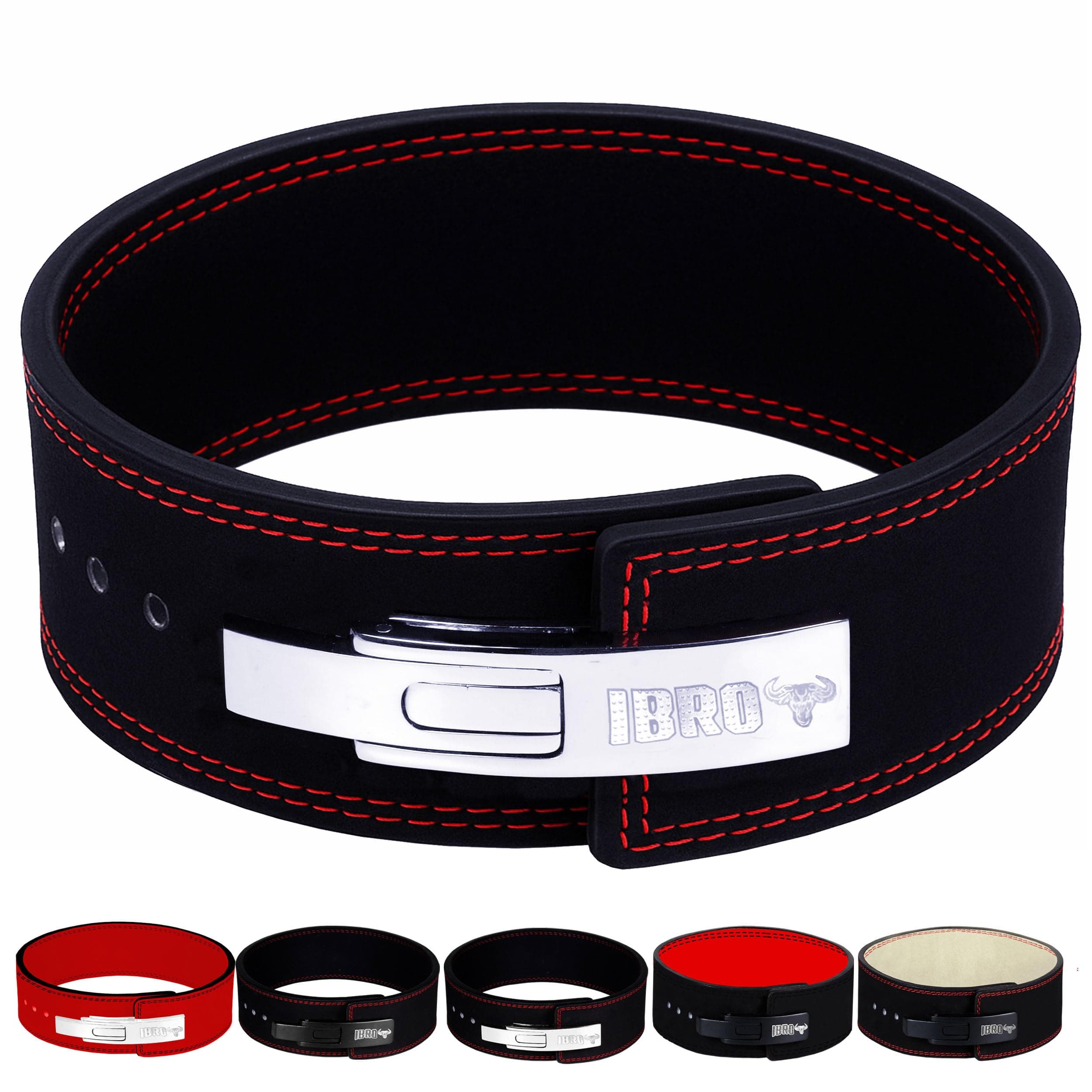 IBRO Powerlifting Lever Gym Belt – Power 8MM, 10MM or 13MM Extreme Heavy Duty Genuine Leather Belts - Squats Deadlifts Bodybuilding Weight Lifting IPF Power Lifting Strongman for Men