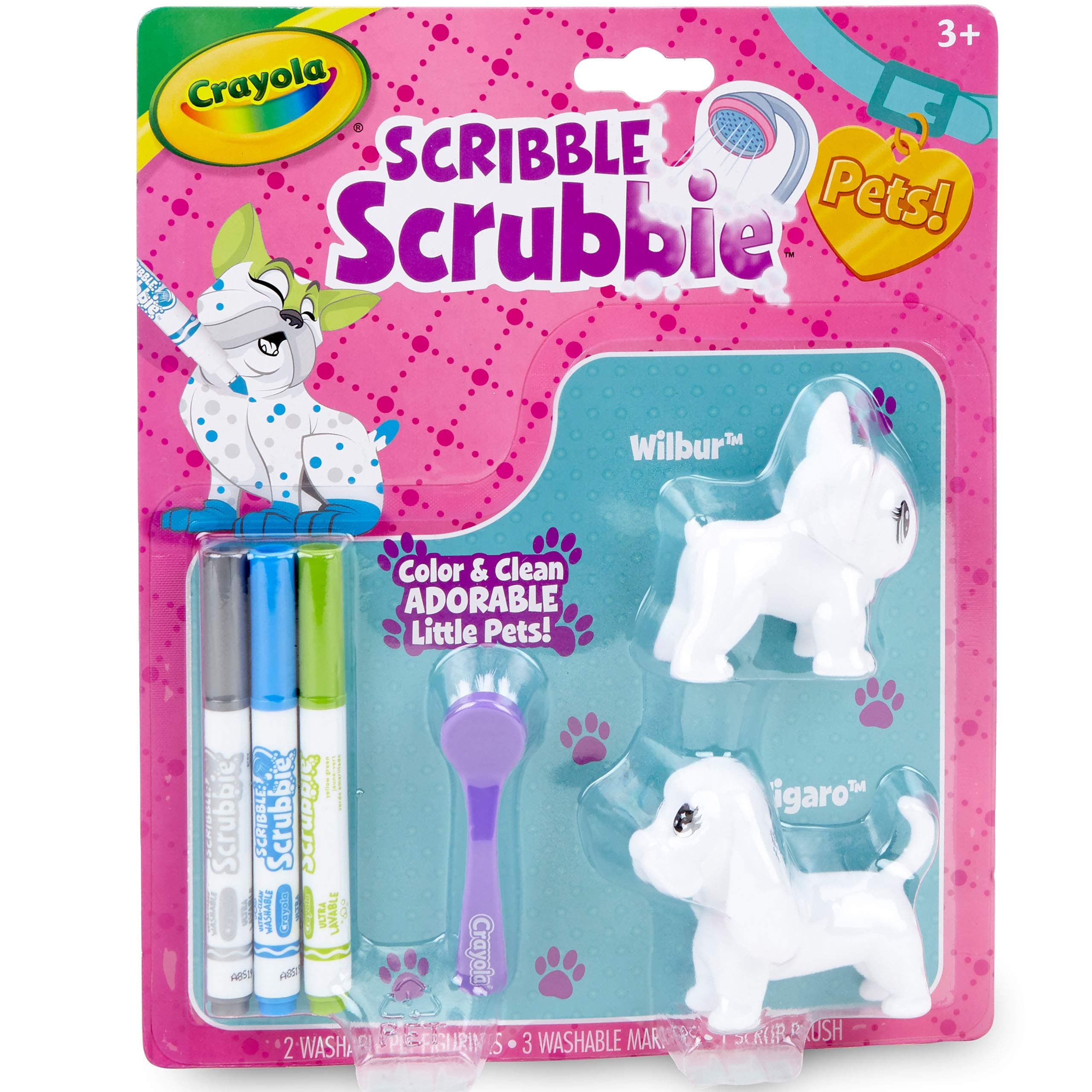 Crayola Scribble Scrubbie Pets, Dog Pack Animal Toy Set, Boys & Girls Stocking Stuffers