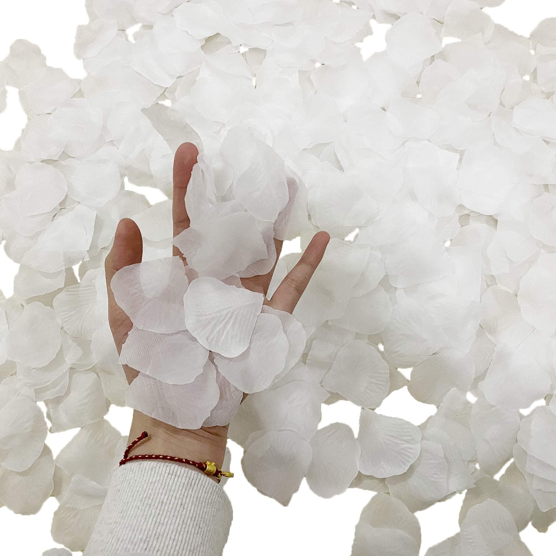 3000 Pieces White Rose Petals Artificial Flower Petals Silk Rose Petals Decorations for Valentine's Day,Wedding,Romantic Night,Party,Table, Dining Room,Birthday,Romantic Scenery with Rose Petals