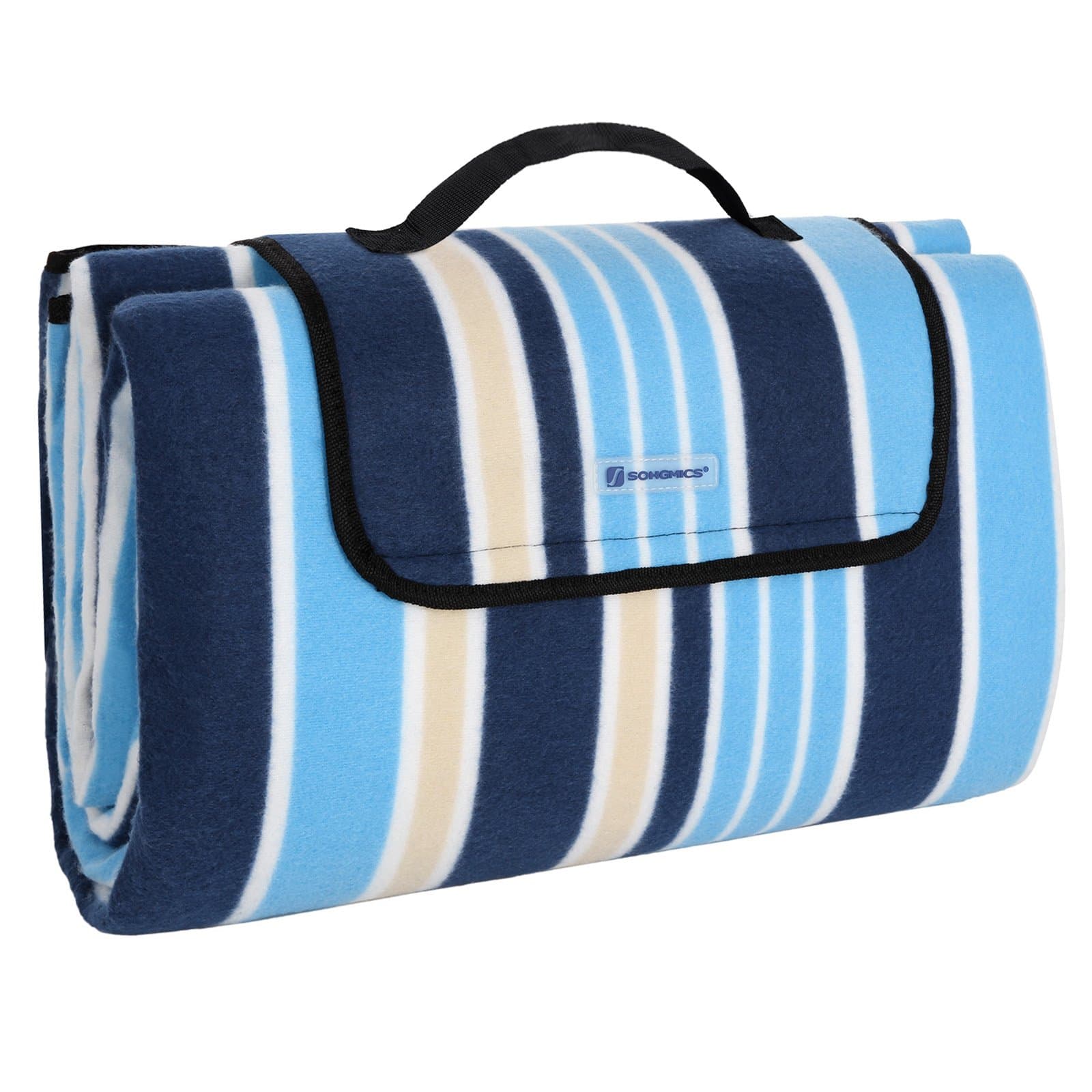 SONGMICS Large Picnic Blanket, Portable, 200 x 200 cm, with Waterproof Backing, Handle GCM70L