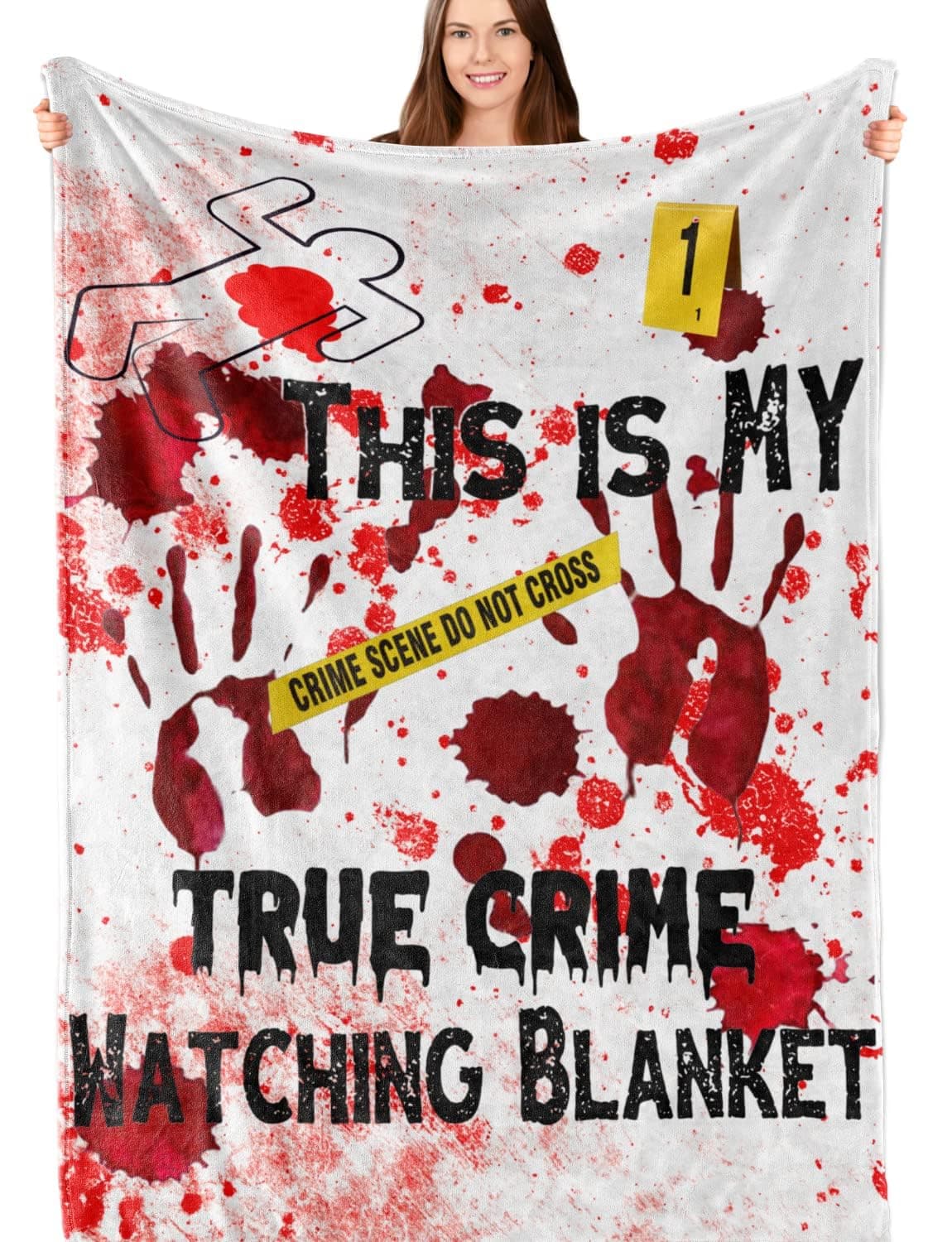 InnoBeta True Crime Gift for Women Men, Flannel Throw Blanket for Crime Lovers on Birthday Christmas, 50x65 Inches