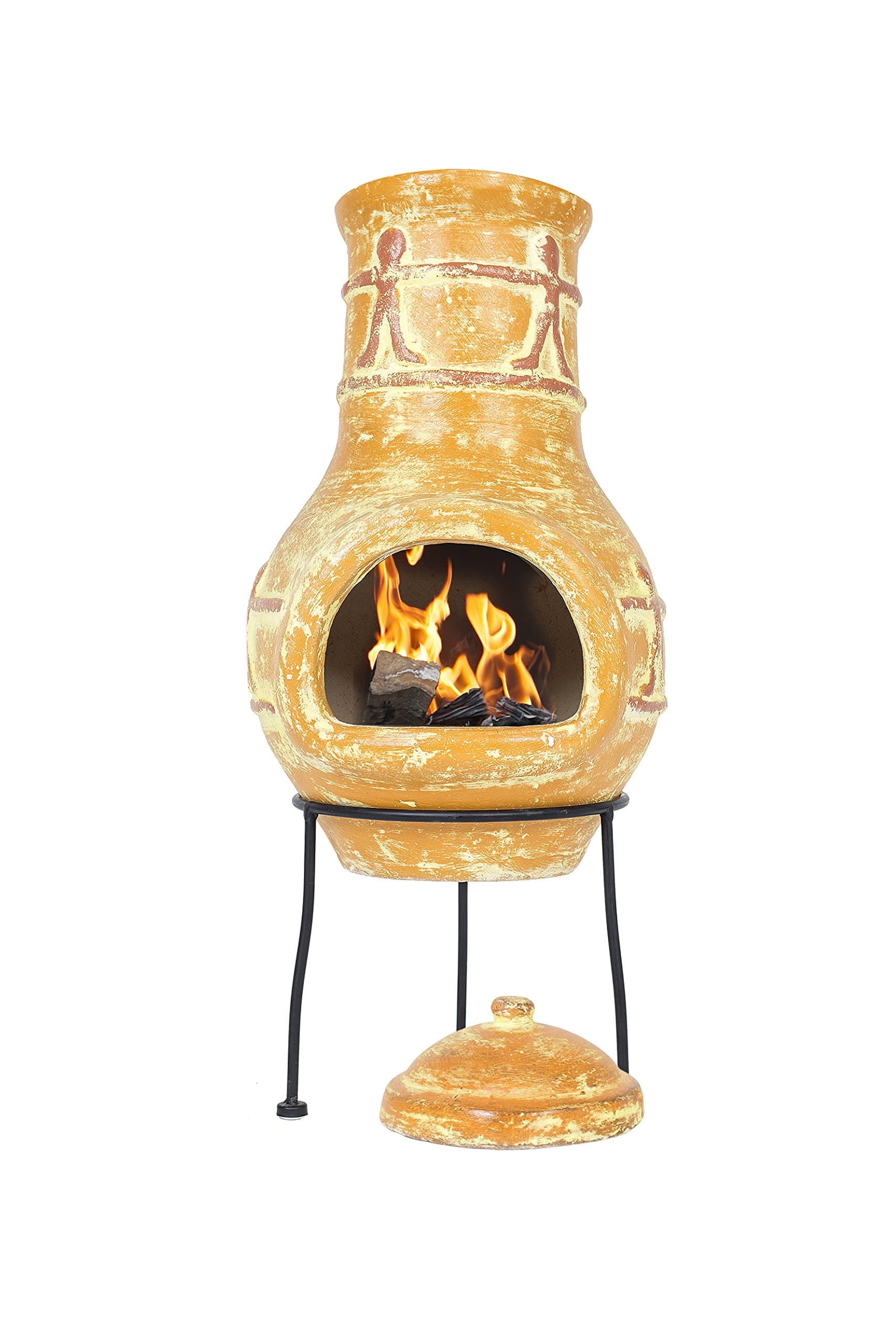 La Hacienda Companero Clay Chimenea, Small - Burnt Orange