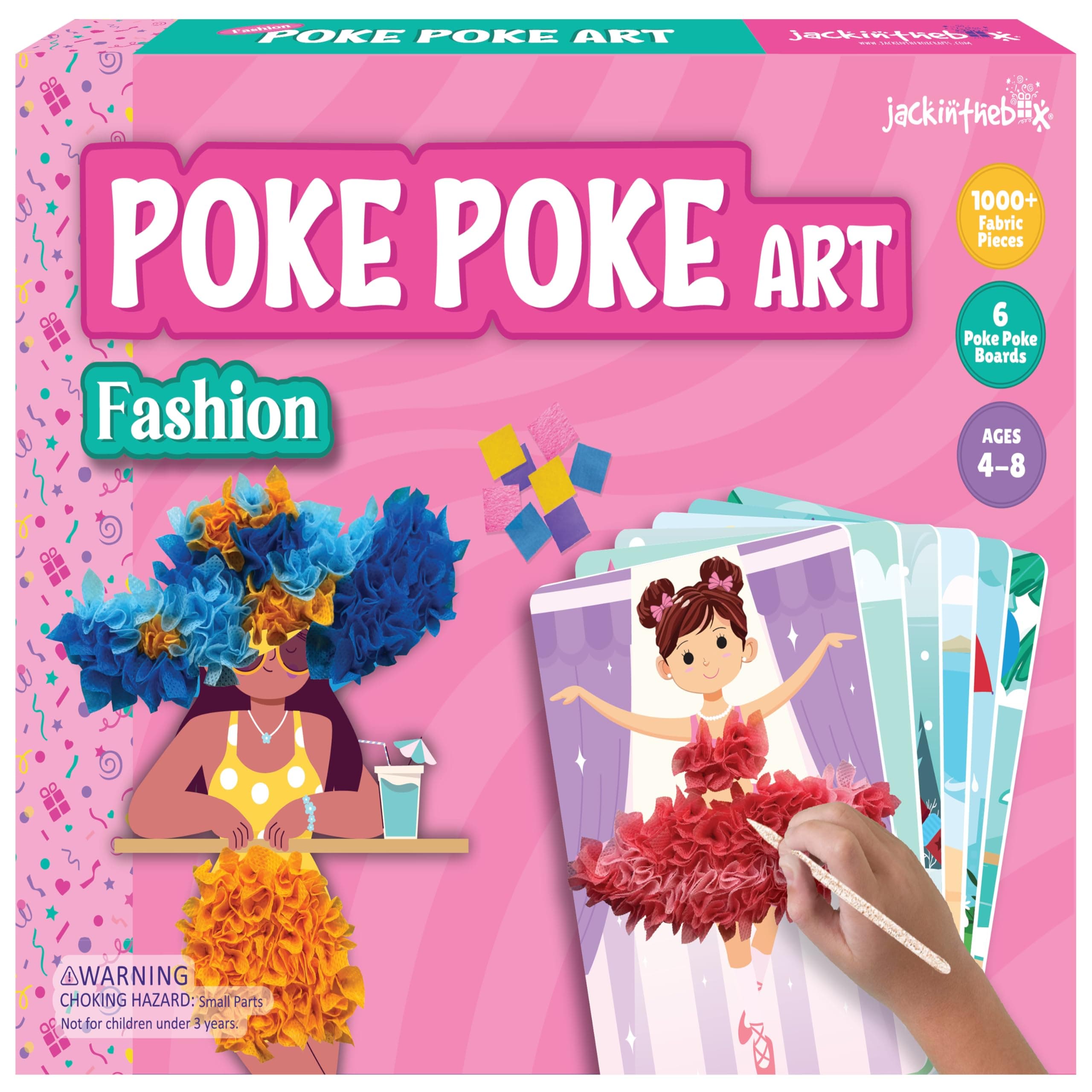 jackintheboxPoke Poke Art for Kids, Great Gift for Children, DIY Creative Activity, Mess-Free Sewing Art for Children, Toys for Girls and Boys Ages 4 5 6 7 8 (Fashion)