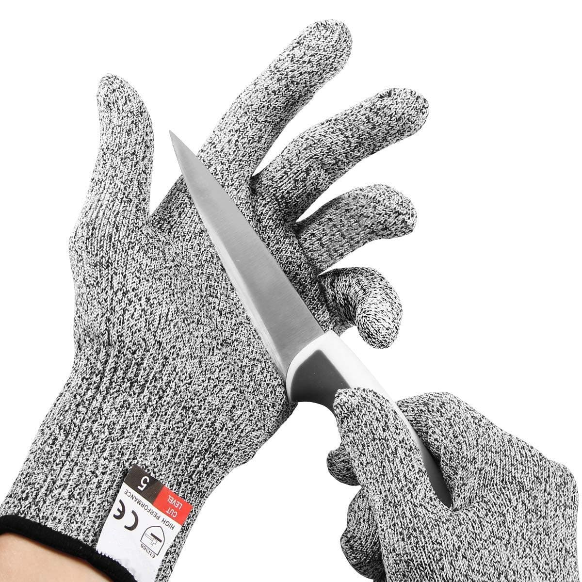 Cut Resistant Gloves, Food Grade Level 5 Protection, Safety Kitchen Cuts Gloves for Oyster Shucking, Fish Fillet Processing, Mandolin Slicing, Meat Cutting and Wood Carving