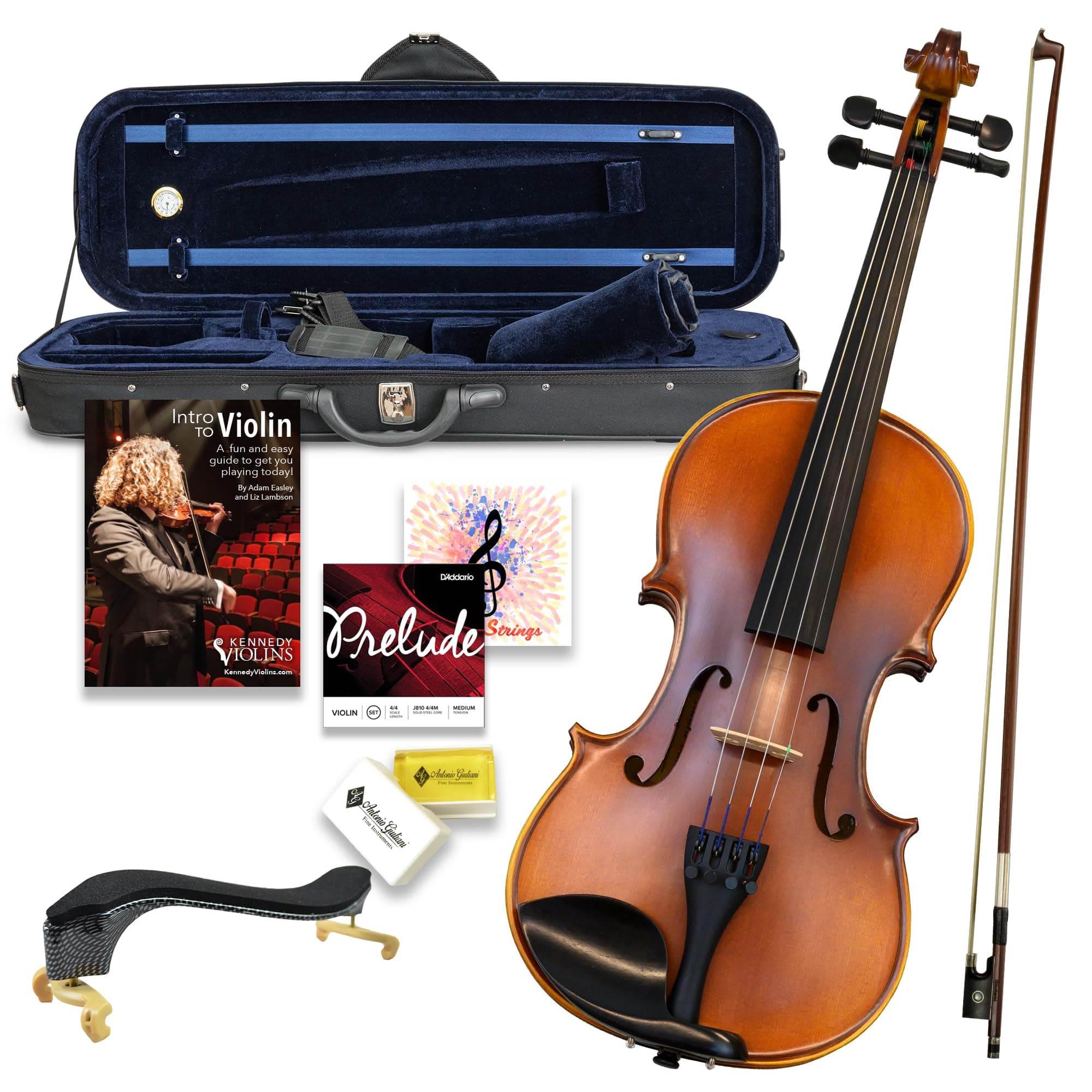 Ricard Bunnel G2 Violin Outfit Clearance 4/4 Size - Carrying Case and Accessories Included - Solid Maple Wood and Ebony Fittings By Kennedy Violins