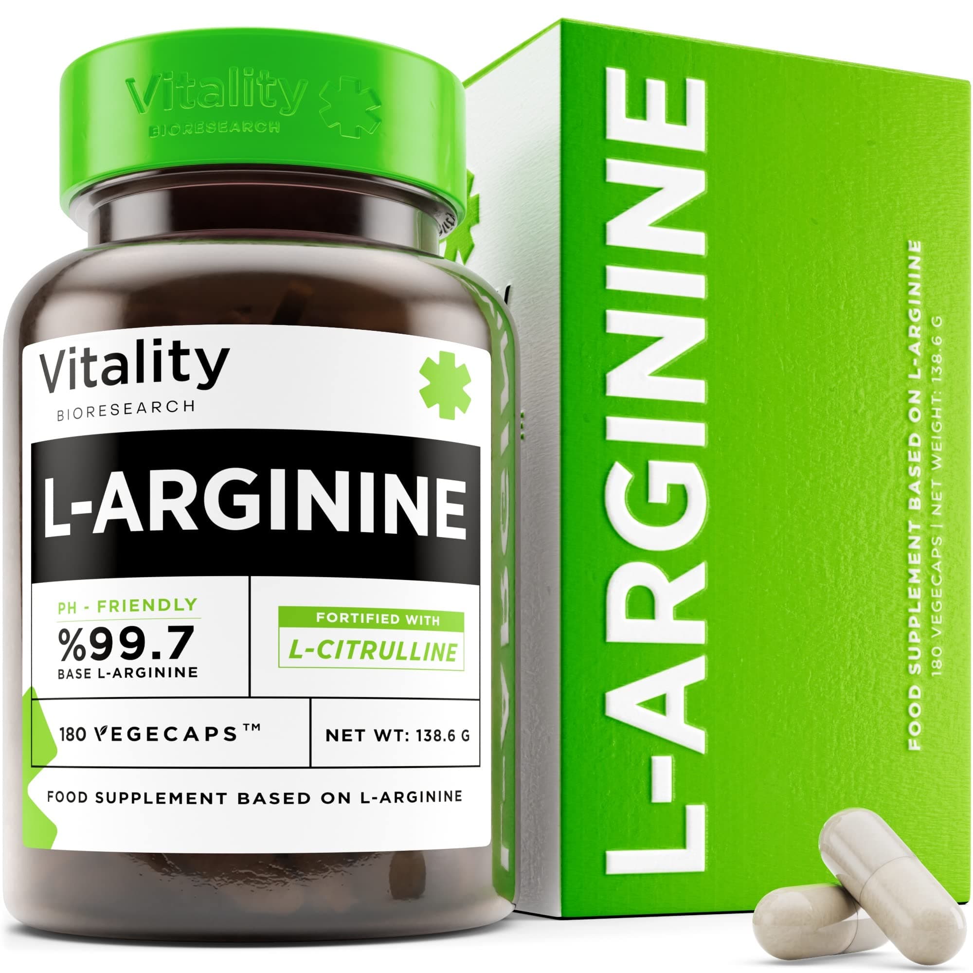 𝗡𝗘𝗪 𝟮𝟬𝟮𝟯* L Arginine Nutritional Supplement 3000mg - Nitric Oxide Booster for Workout, Endurance & Performance - with L Citrulline and Amino Acids for Muscle and Heart - 180 Capsules