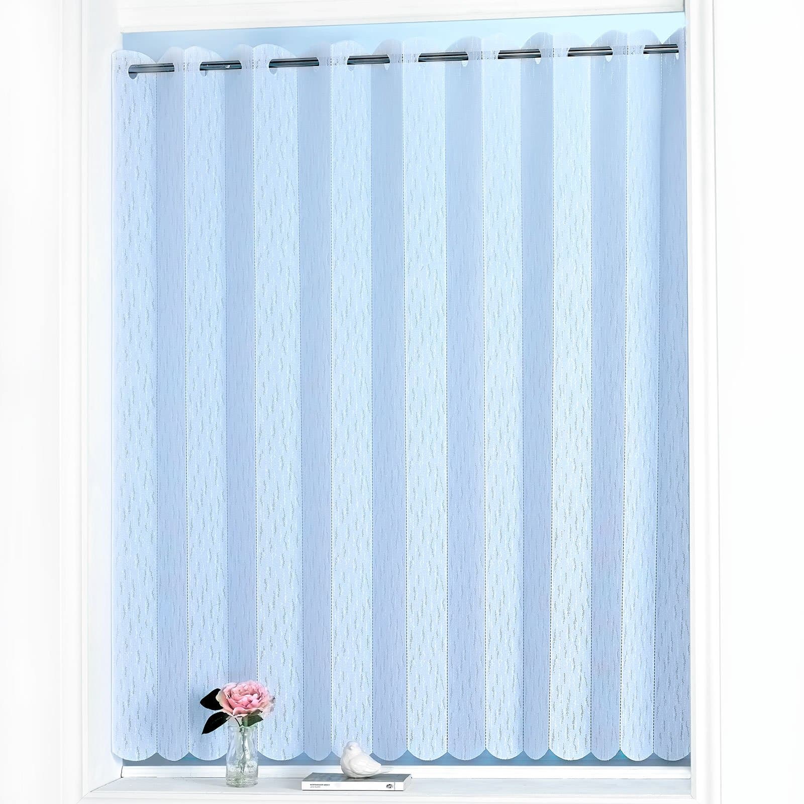 Just Contempo Vertical Lace Slot Top Blind Panel, White, 72x90 inches, Fabric, 72 x 90 Inches
